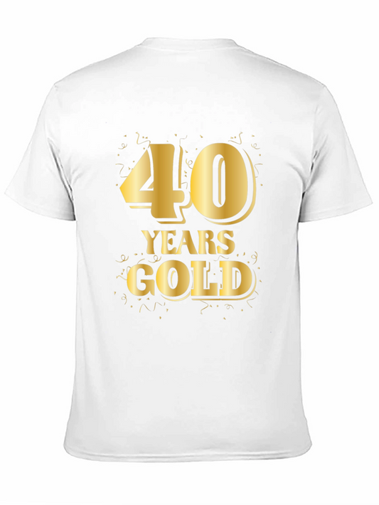 40 Years Gold Graphic Tee - Birthday Celebration Shirt