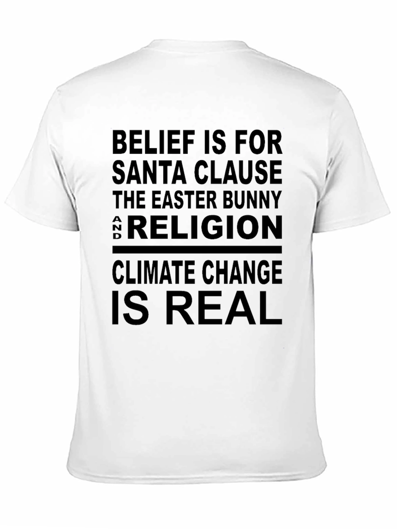 Belief Santa Climate Change Black Graphic T-Shirt