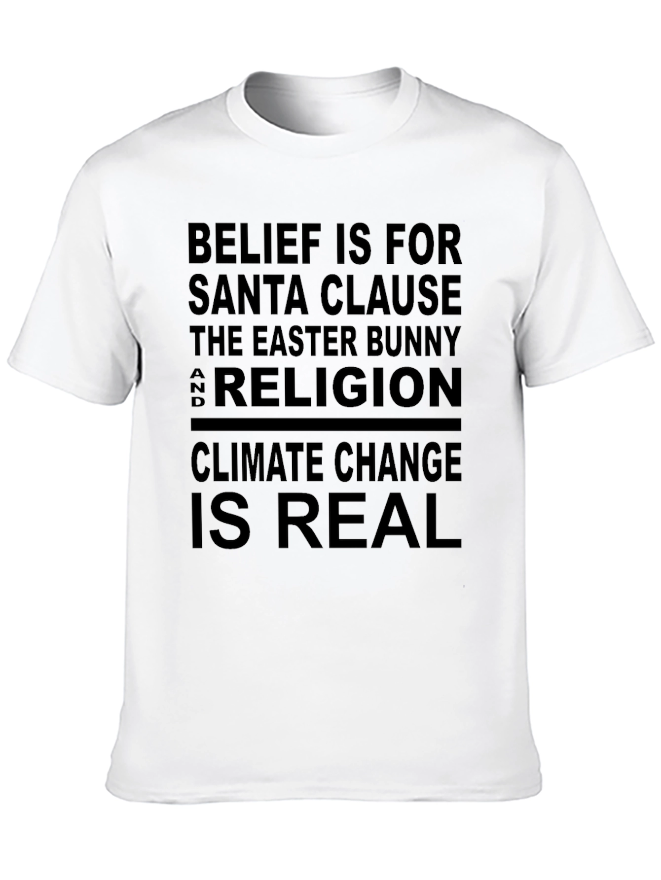 Belief Santa Climate Change Black Graphic T-Shirt
