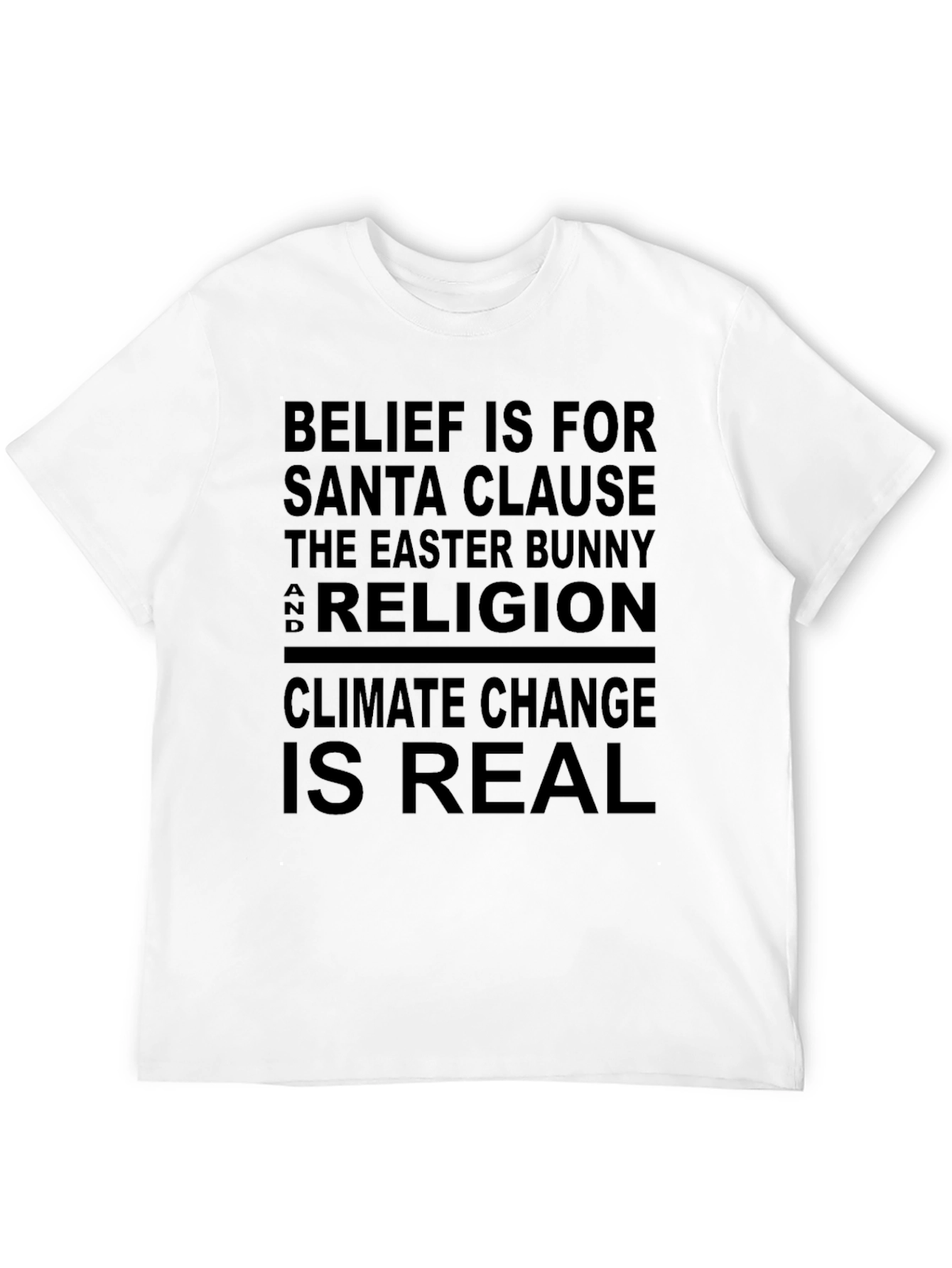 Belief Santa Climate Change Black Graphic T-Shirt