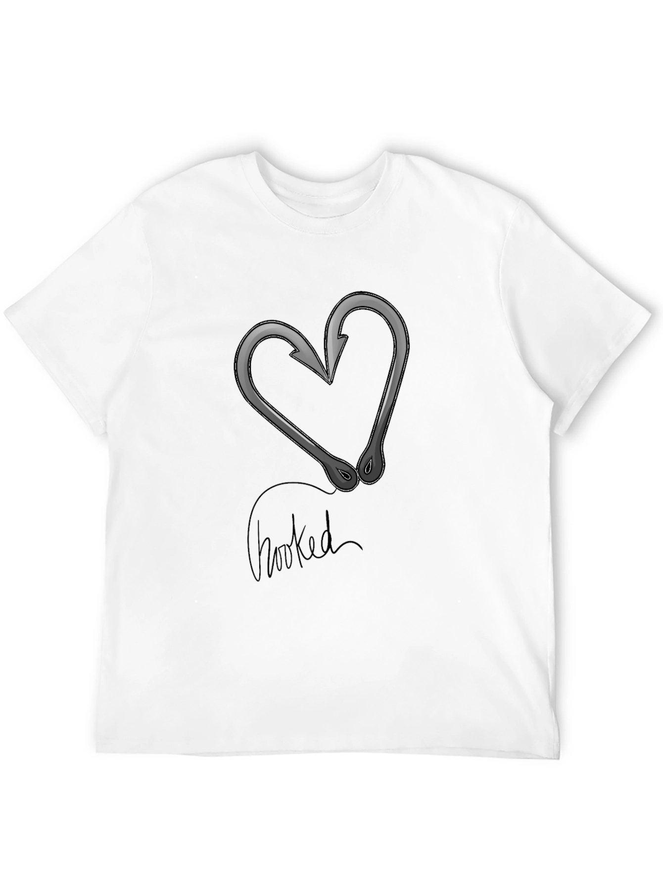 Hooked Heart Graphic T-Shirt - Black Cotton Tee