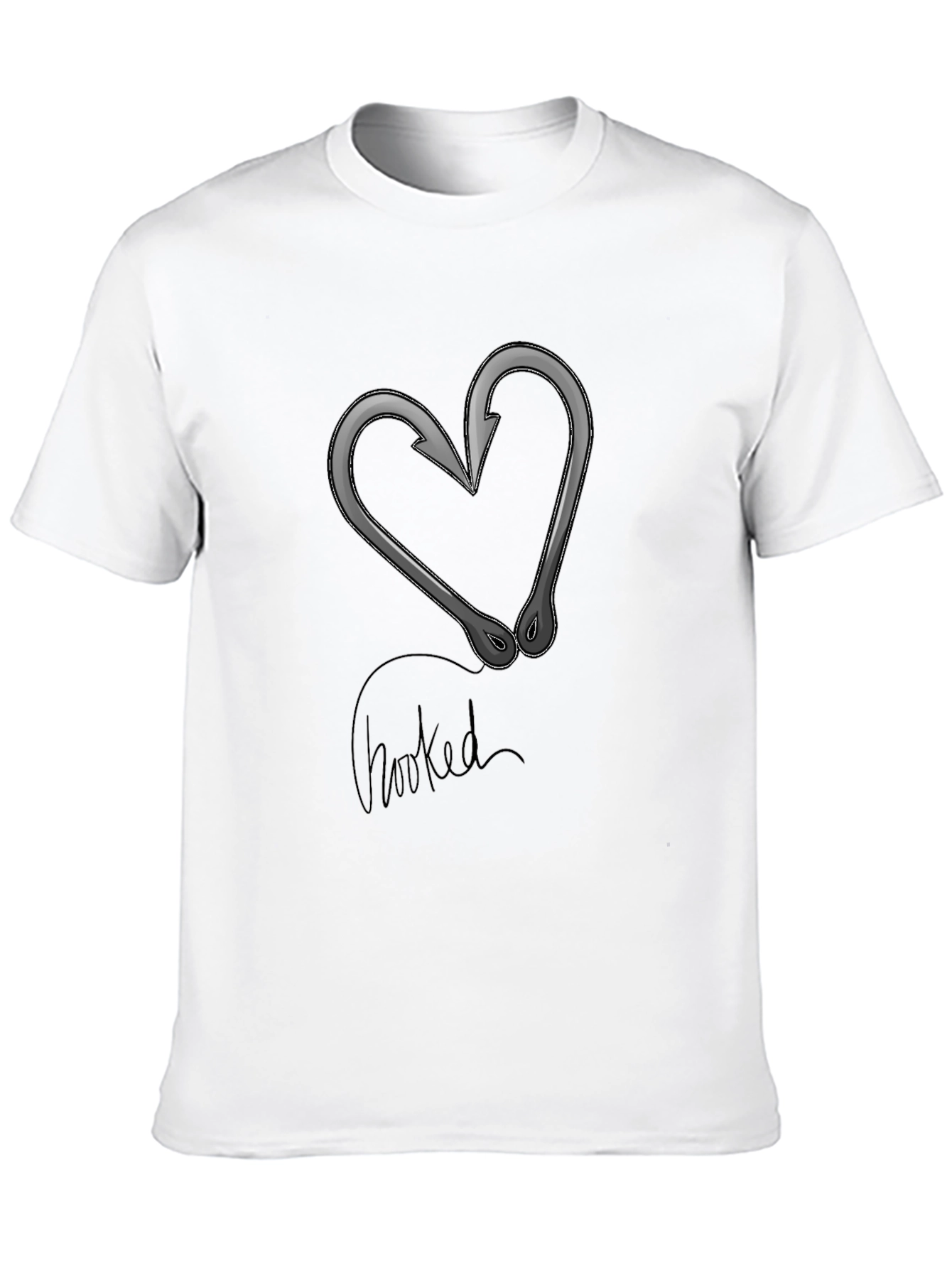 Hooked Heart Graphic T-Shirt - Black Cotton Tee