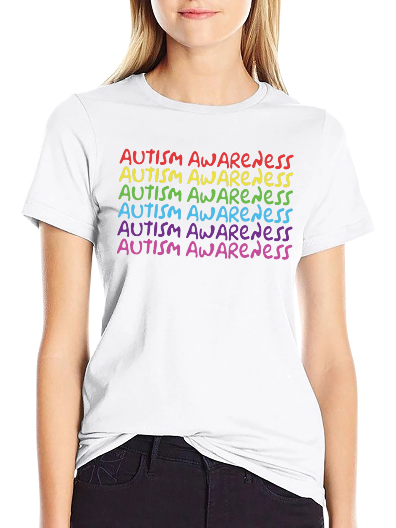 Autism Awareness Rainbow Tee - Support & Acceptance