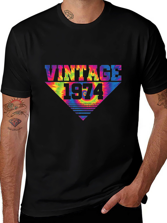 Vintage 1974 Tie Dye Triangle T-Shirt