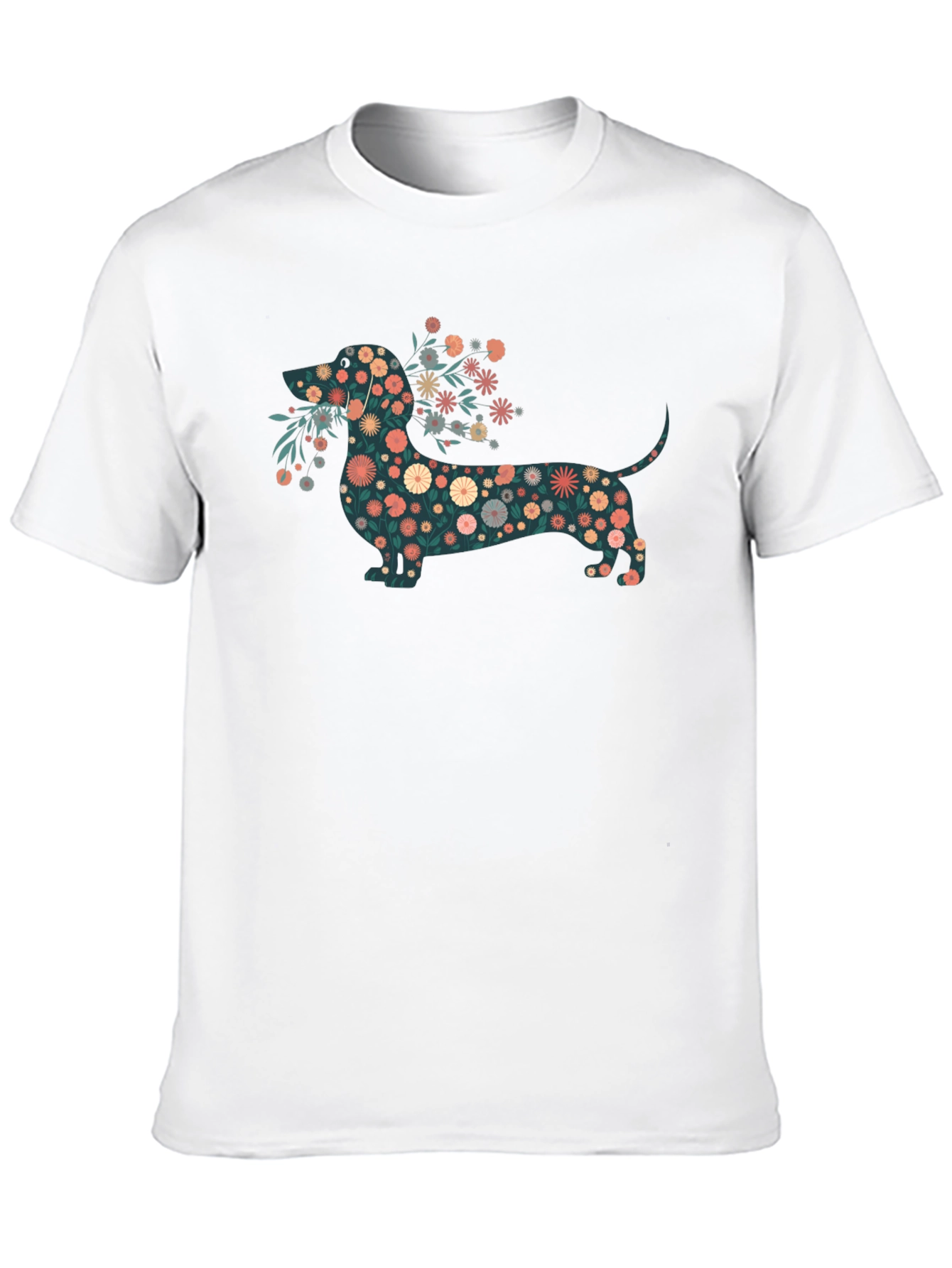 Floral Dachshund Graphic Tee - Stylish Comfort