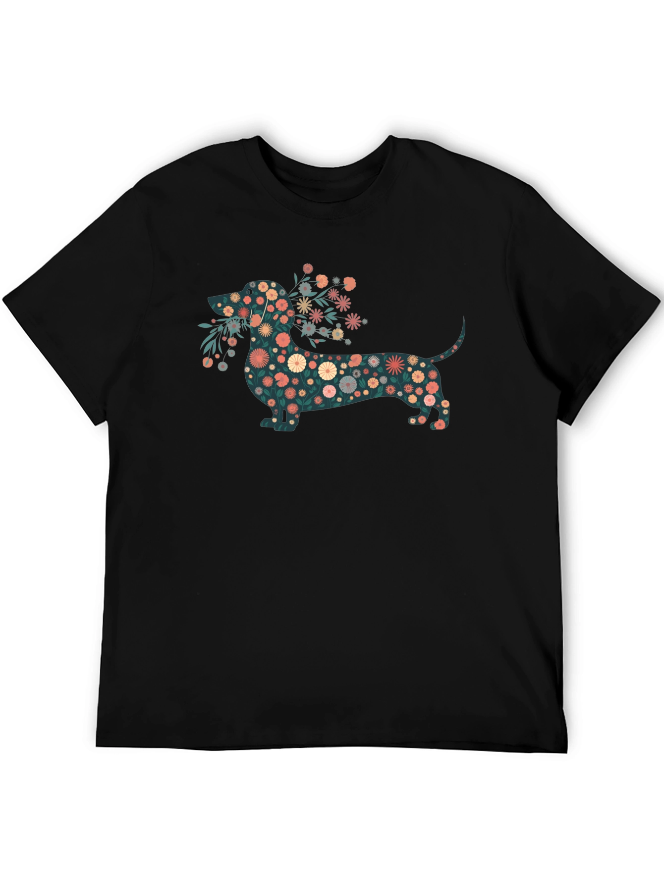 Floral Dachshund Graphic Tee - Stylish Comfort
