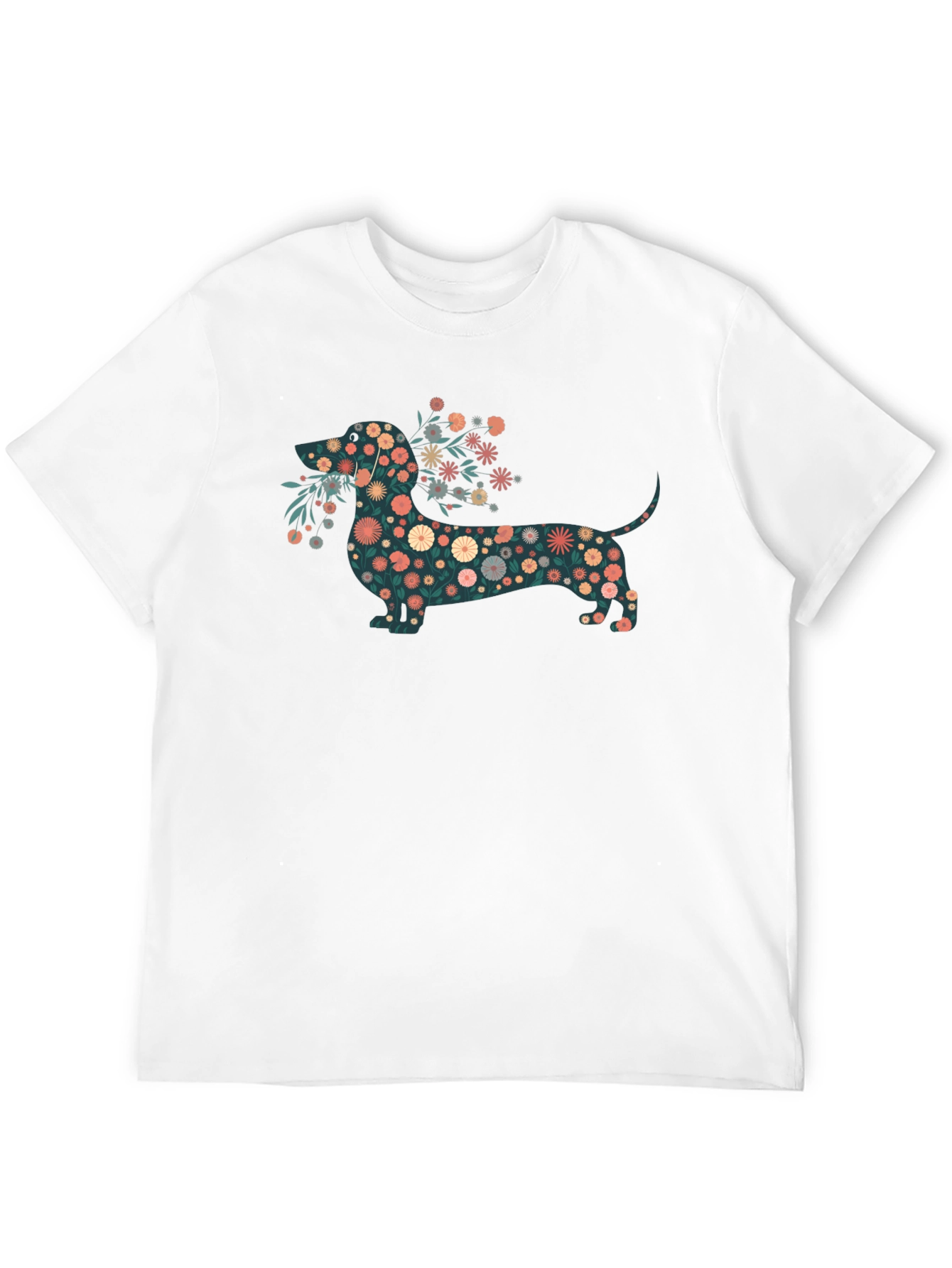 Floral Dachshund Graphic Tee - Stylish Comfort