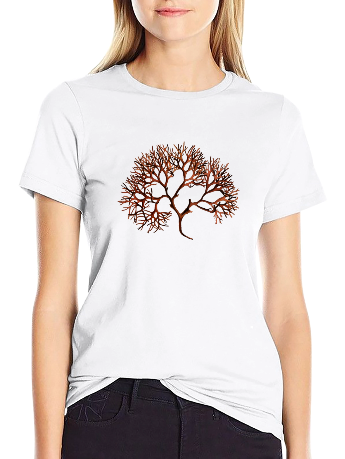 Abstract Tree Graphic Mens Black Tee