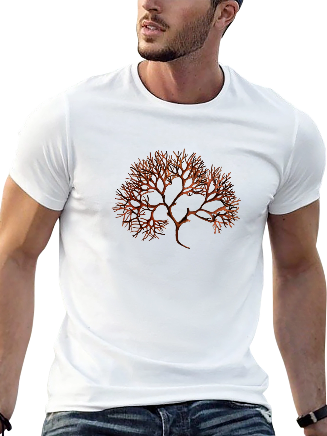 Abstract Tree Graphic Mens Black Tee