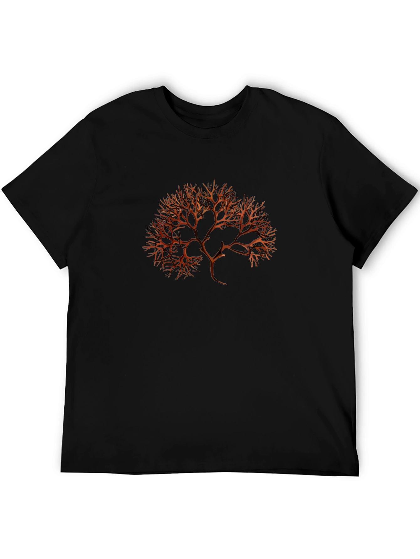 Abstract Tree Graphic Mens Black Tee