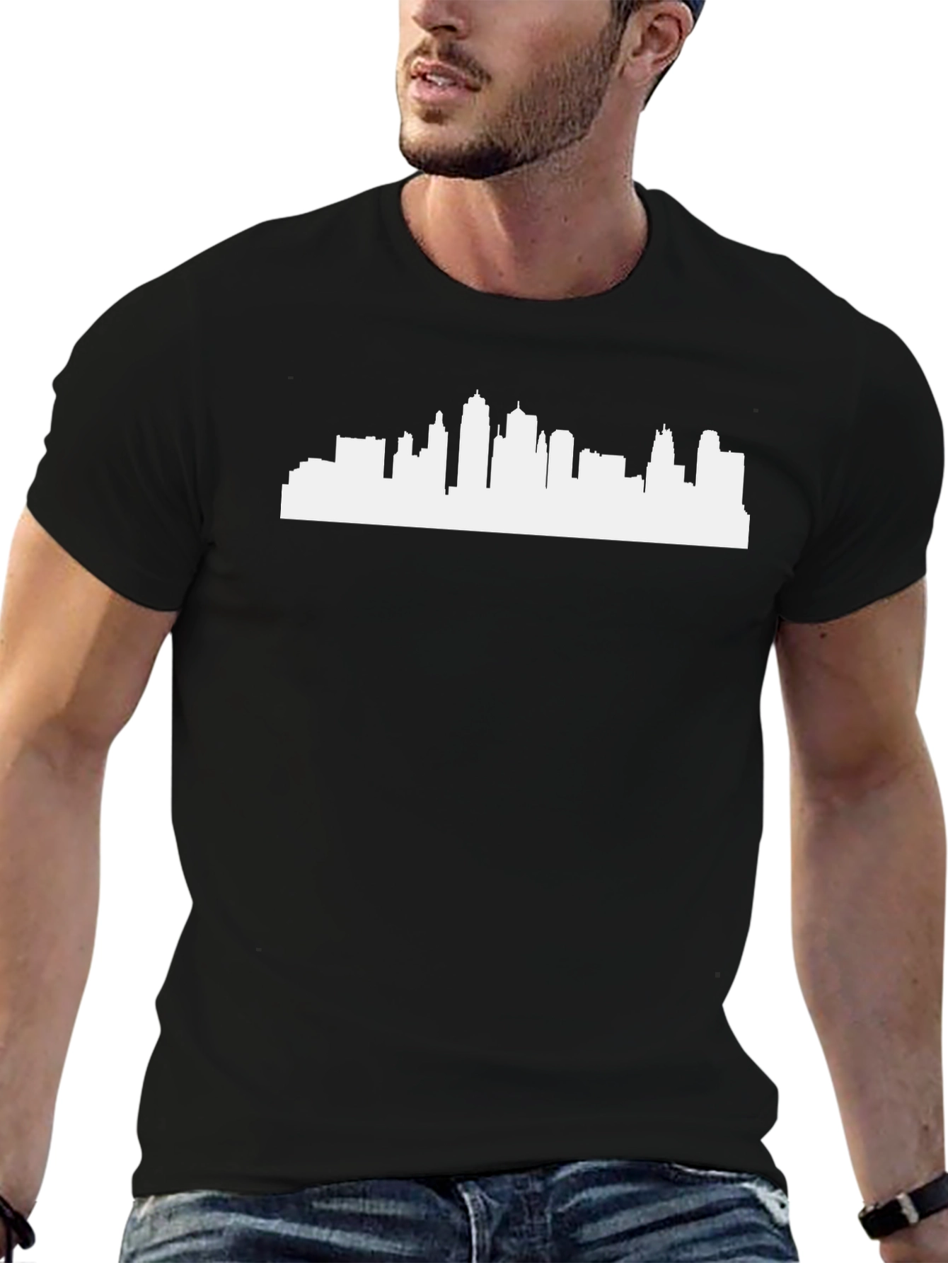 Cityscape Graphic Tee - Urban Style Black T-Shirt