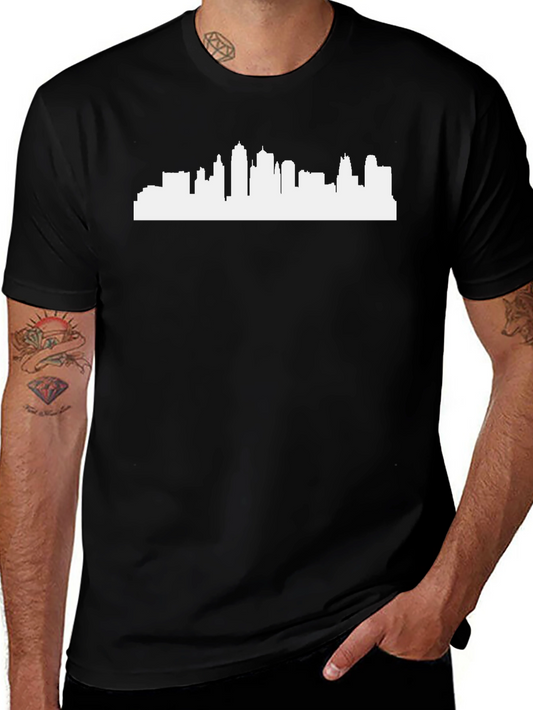 Cityscape Graphic Tee - Urban Style Black T-Shirt