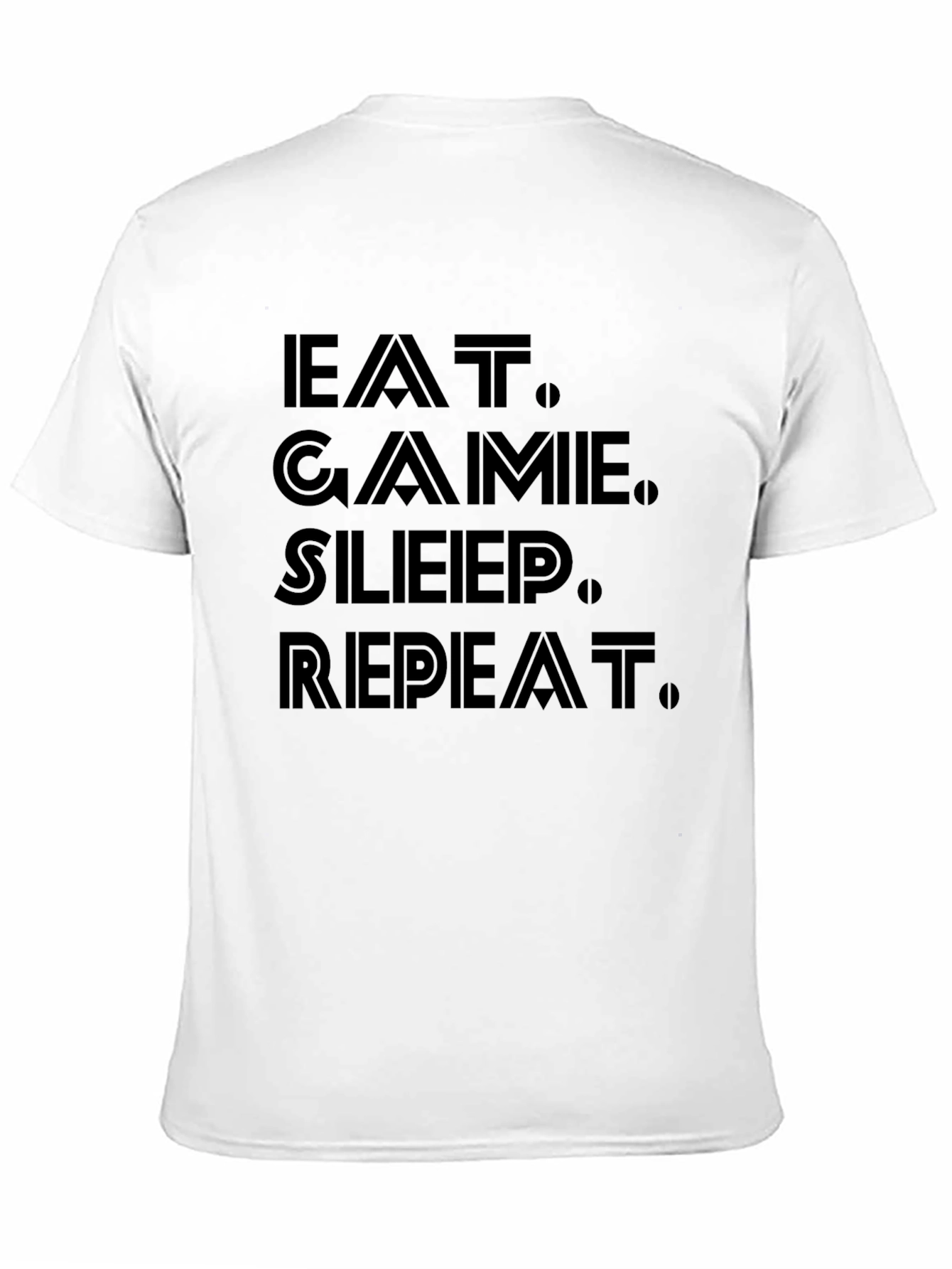 Eat Game Sleep Repeat Black Graphic Tee