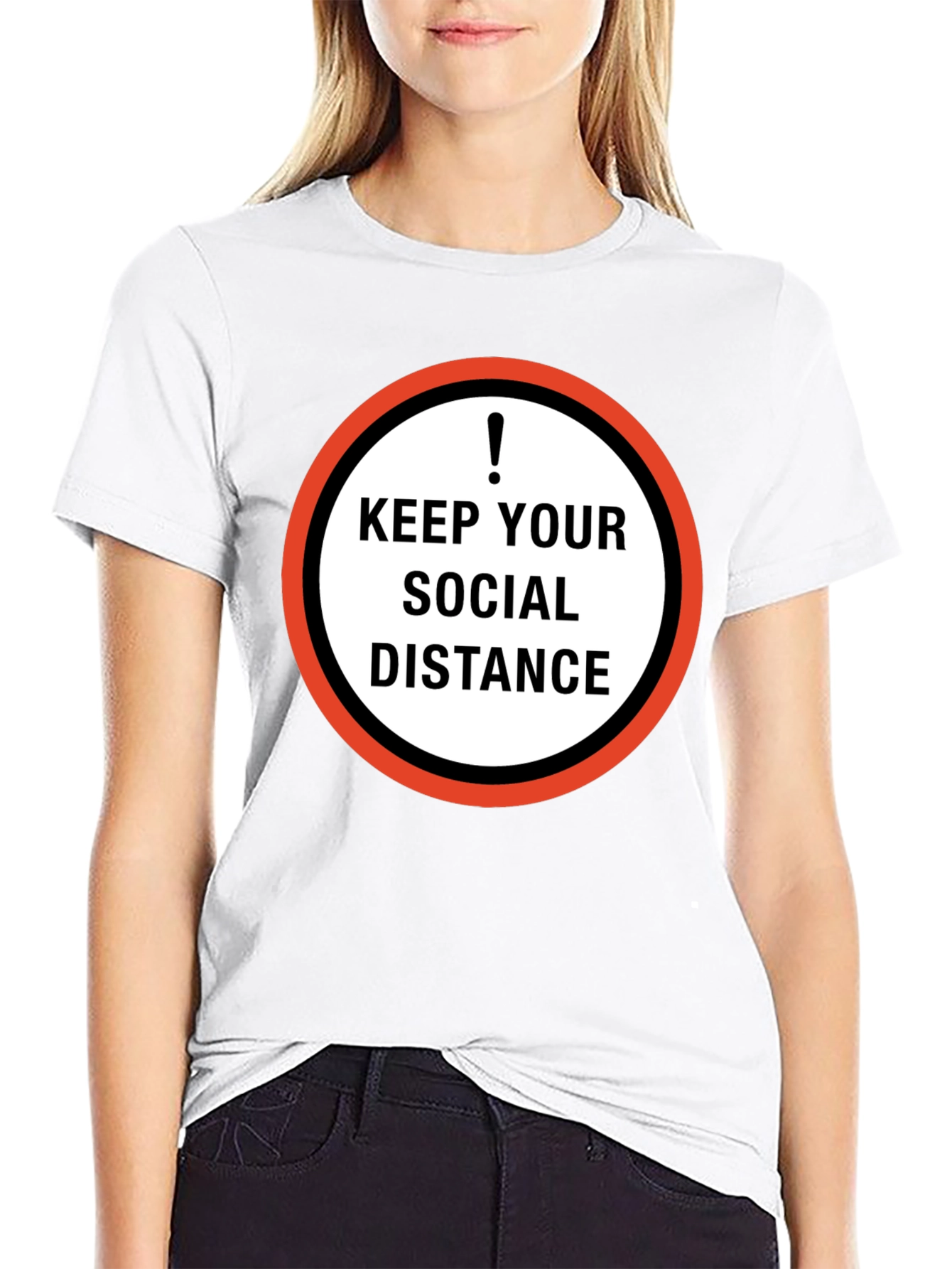 Keep Your Social Distance Graphic Tee - Black