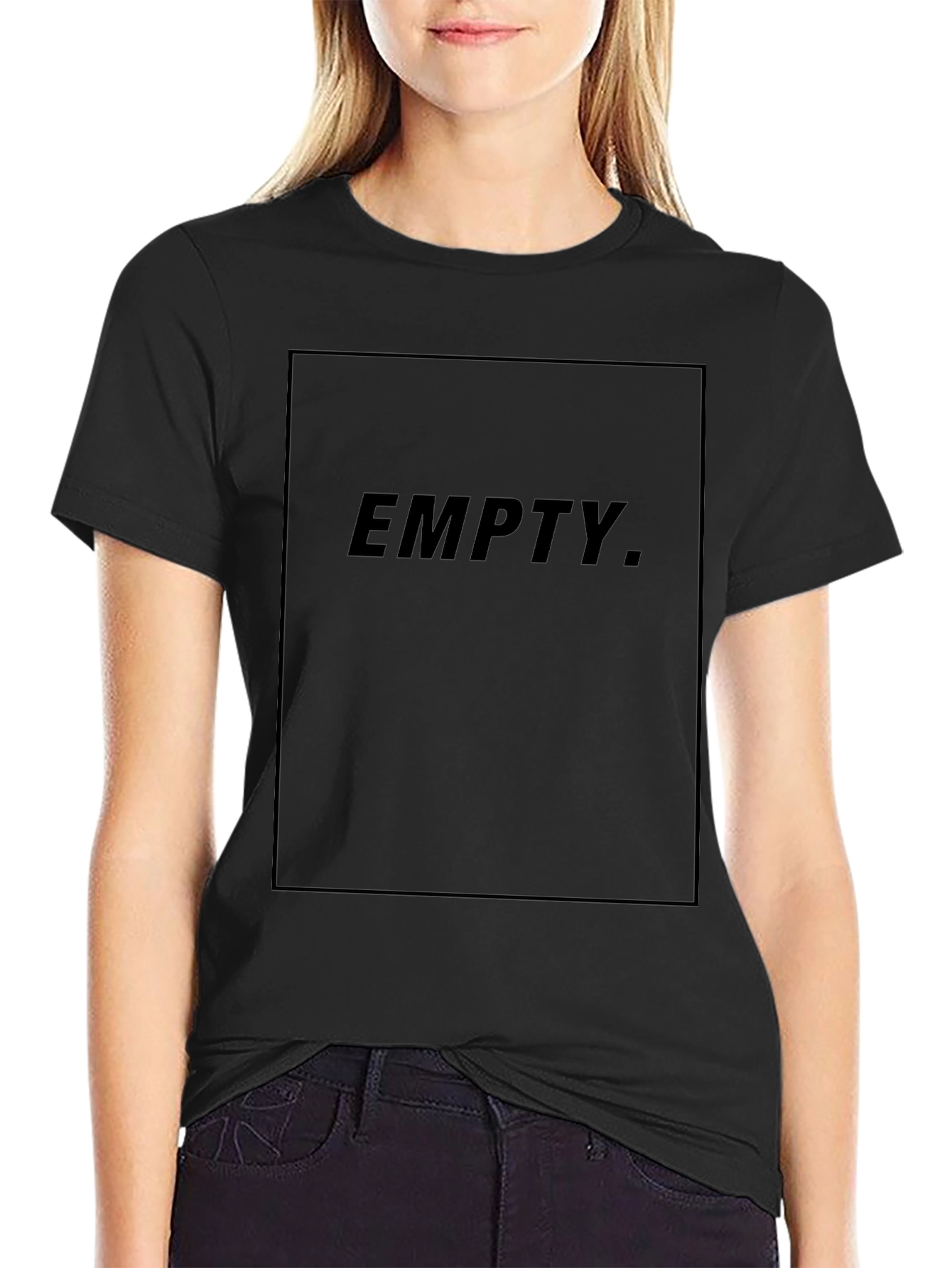 Minimalist EMPTY. Graphic Tee - Black