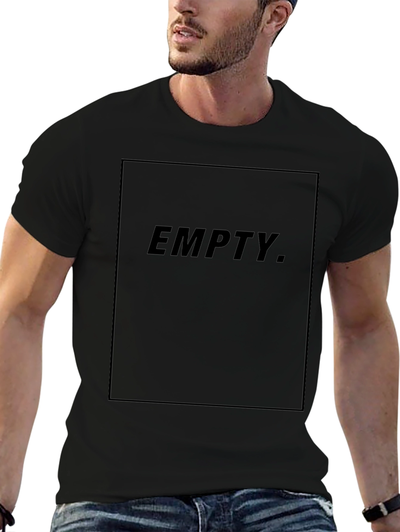 Minimalist EMPTY. Graphic Tee - Black