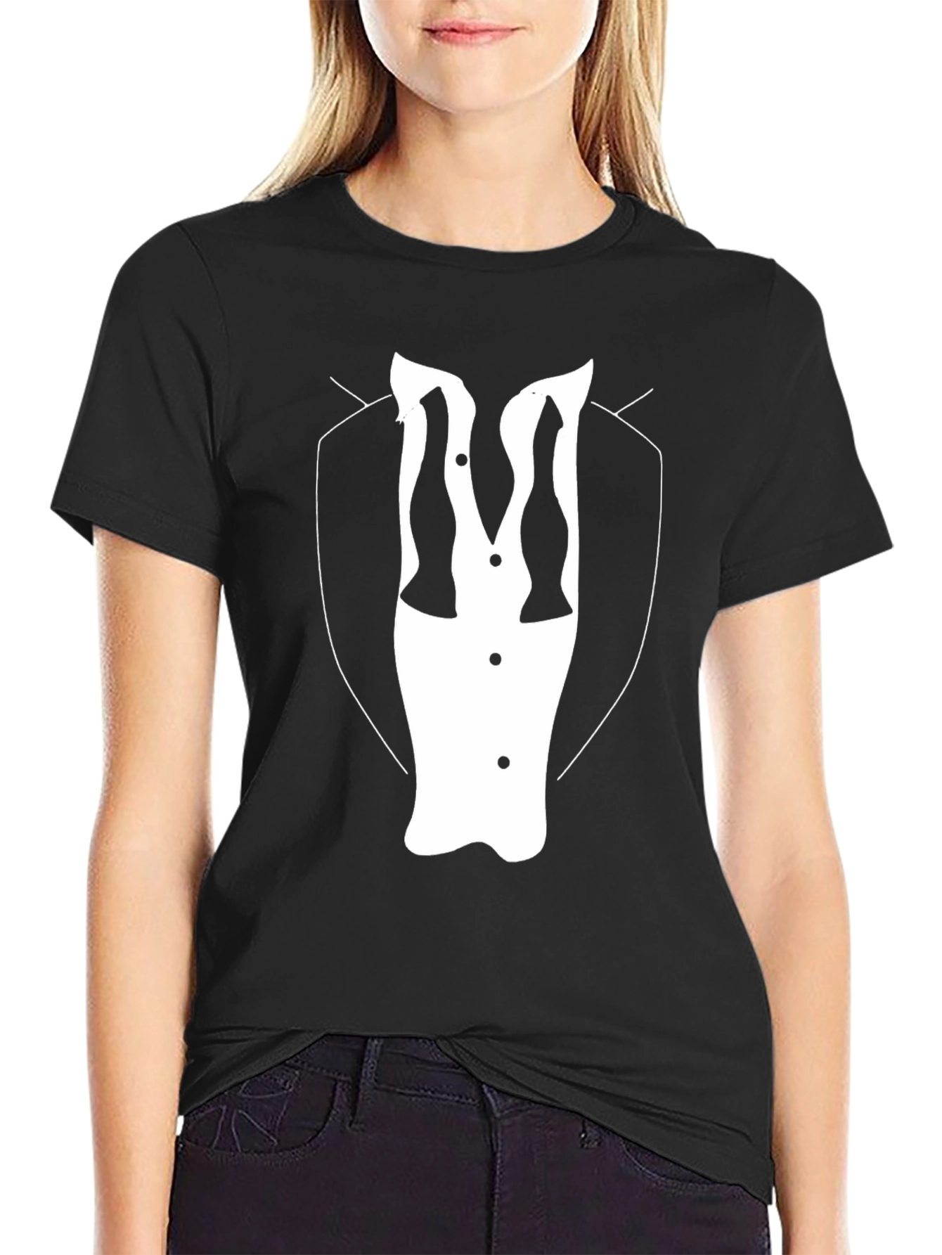 Tuxedo T-Shirt - Stylish Black Tee