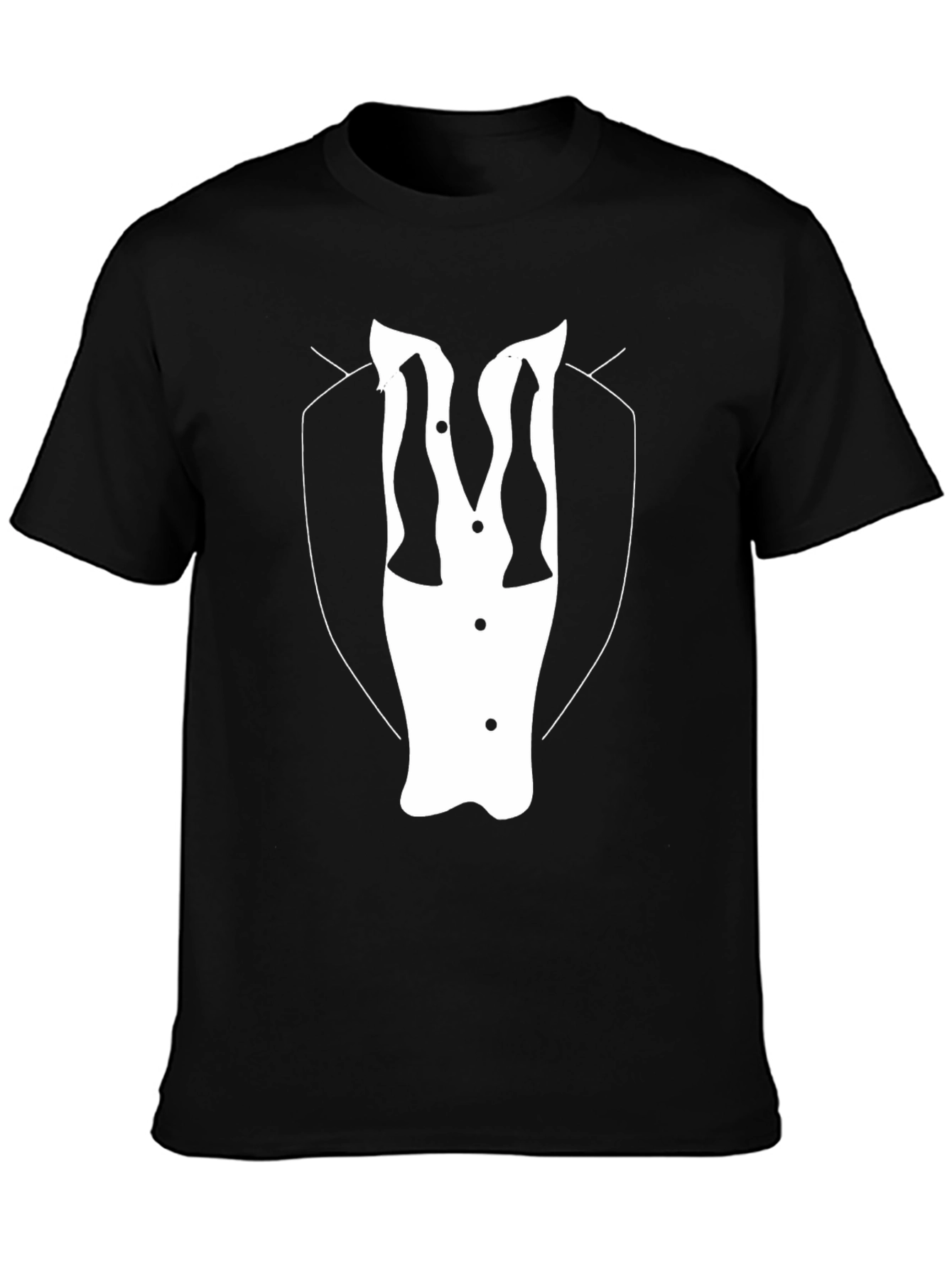 Tuxedo T-Shirt - Stylish Black Tee