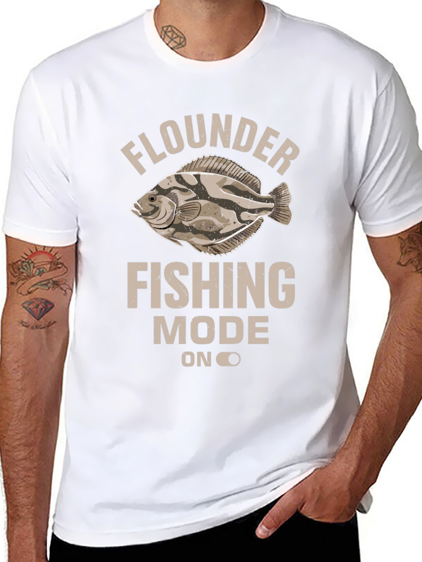Flounder Fishing Mode On Graphic Tee