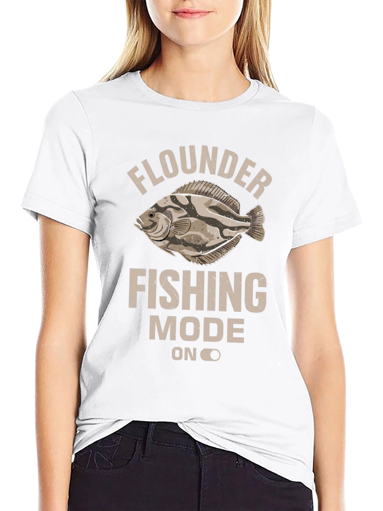 Flounder Fishing Mode On Graphic Tee