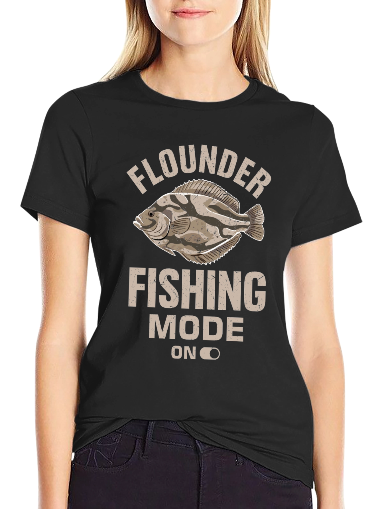 Flounder Fishing Mode On Graphic Tee