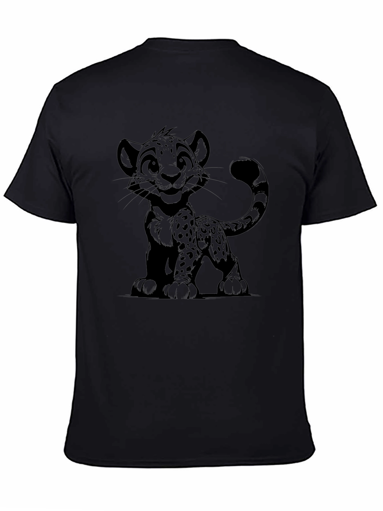Cartoon Cheetah Graphic T-Shirt