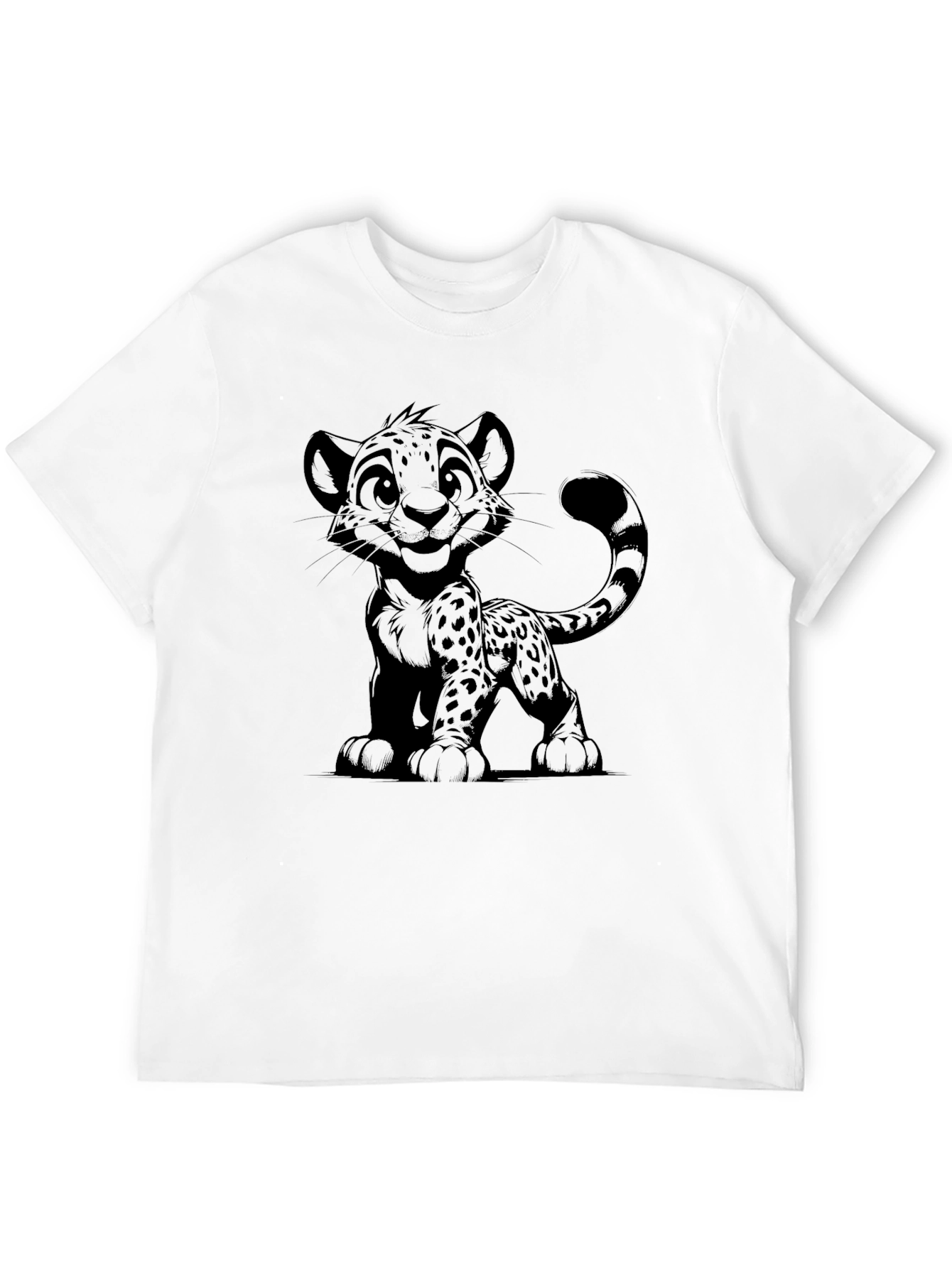 Cartoon Cheetah Graphic T-Shirt