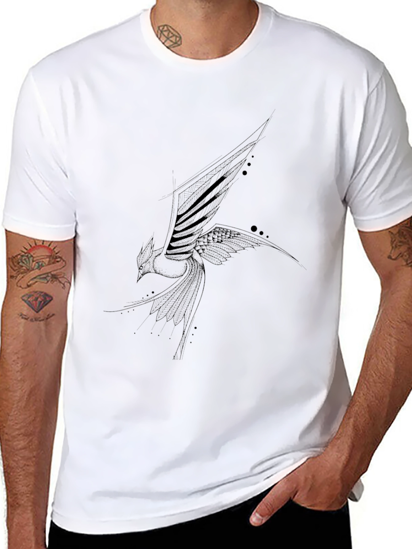 Black T-Shirt with Phoenix Design