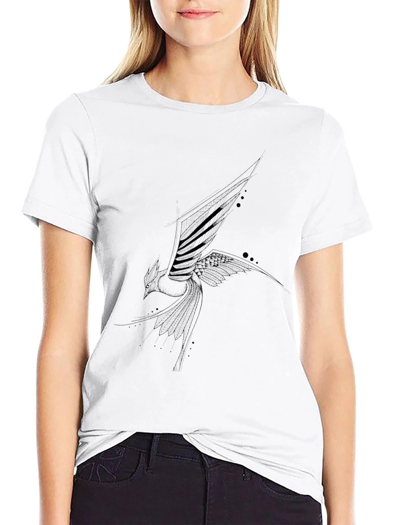Black T-Shirt with Phoenix Design