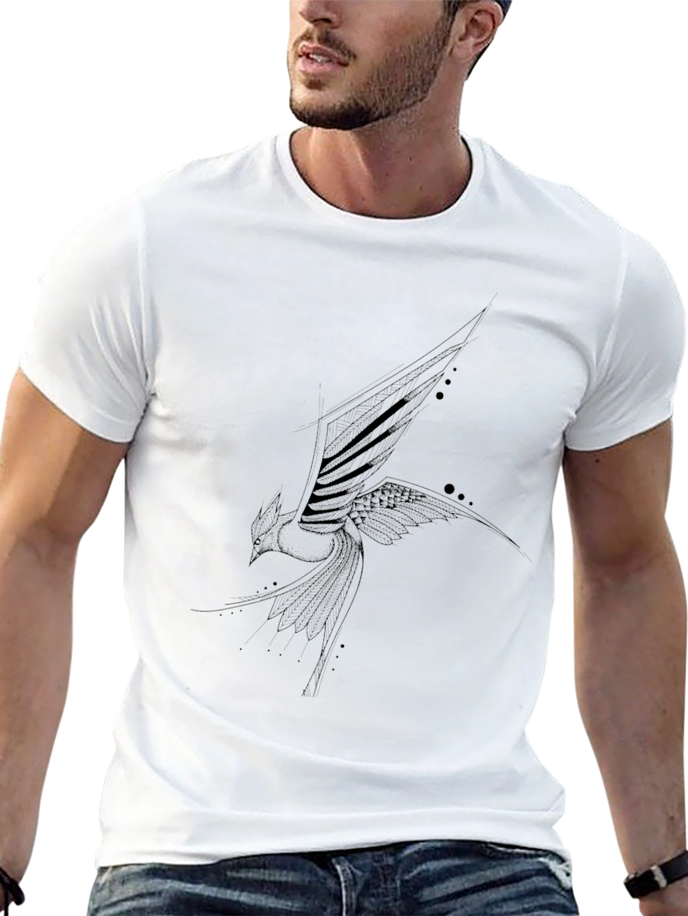 Black T-Shirt with Phoenix Design