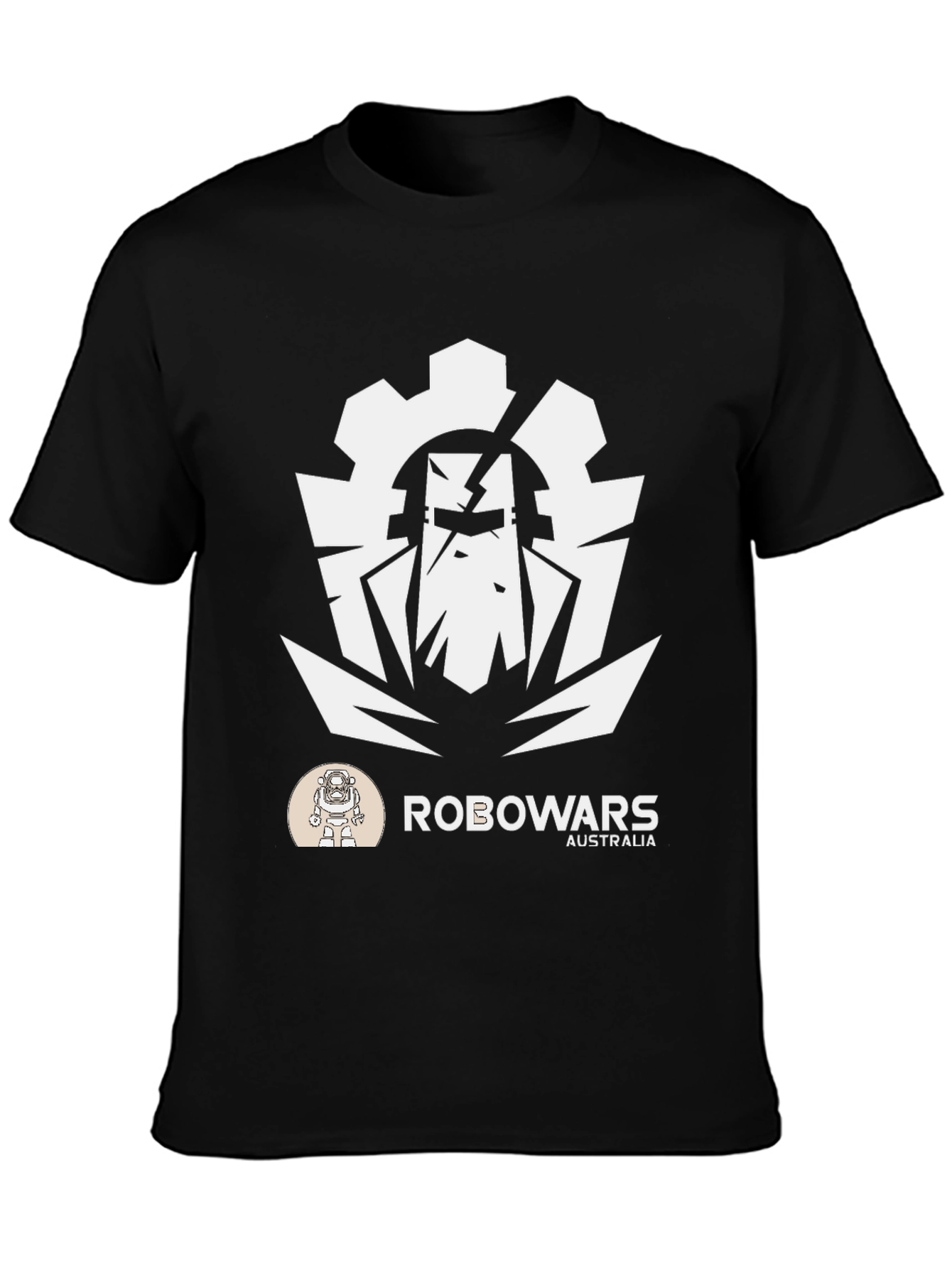 Robowars Australia Black T-Shirt - Robot Combat Design