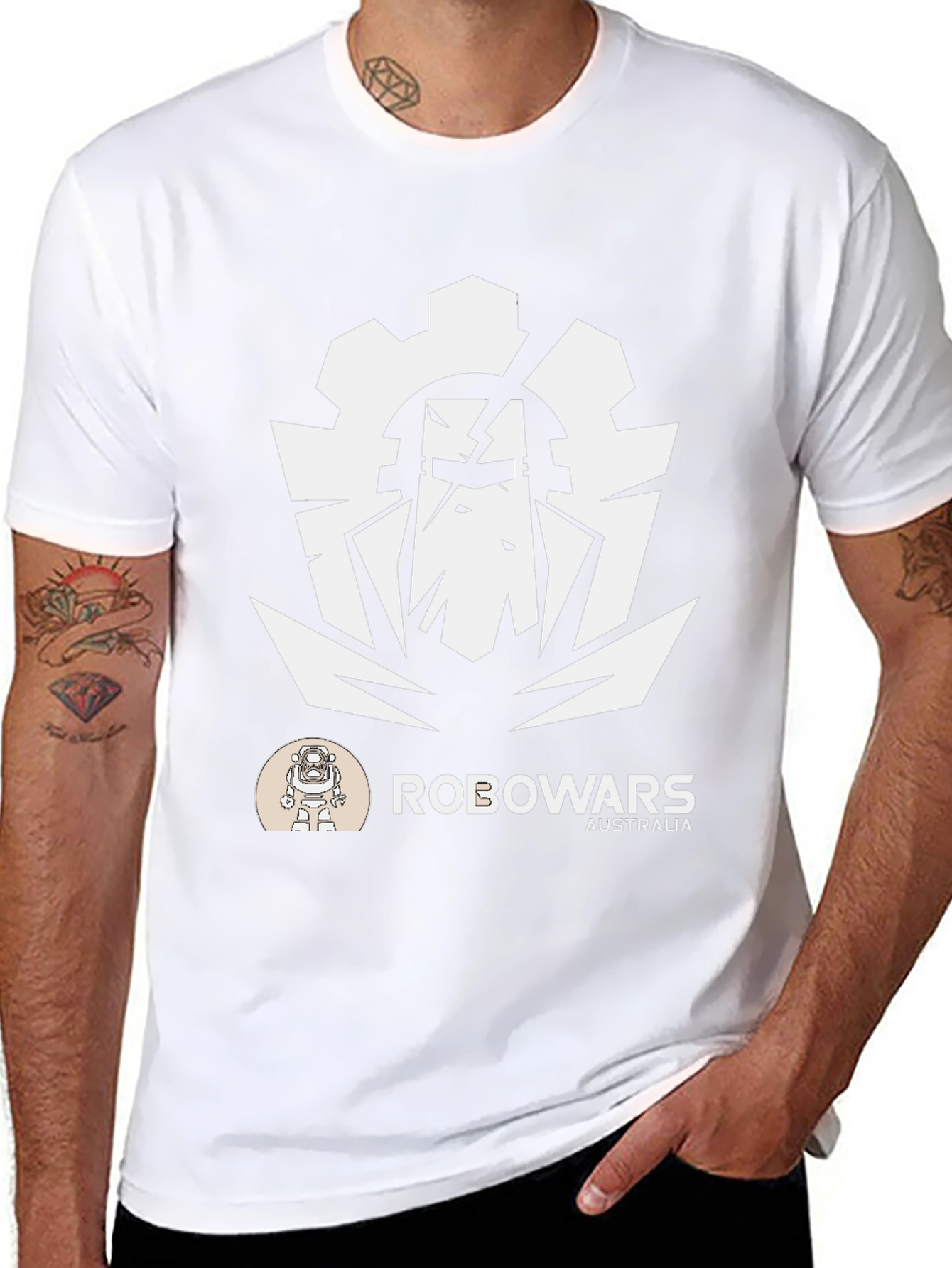 Robowars Australia Black T-Shirt - Robot Combat Design