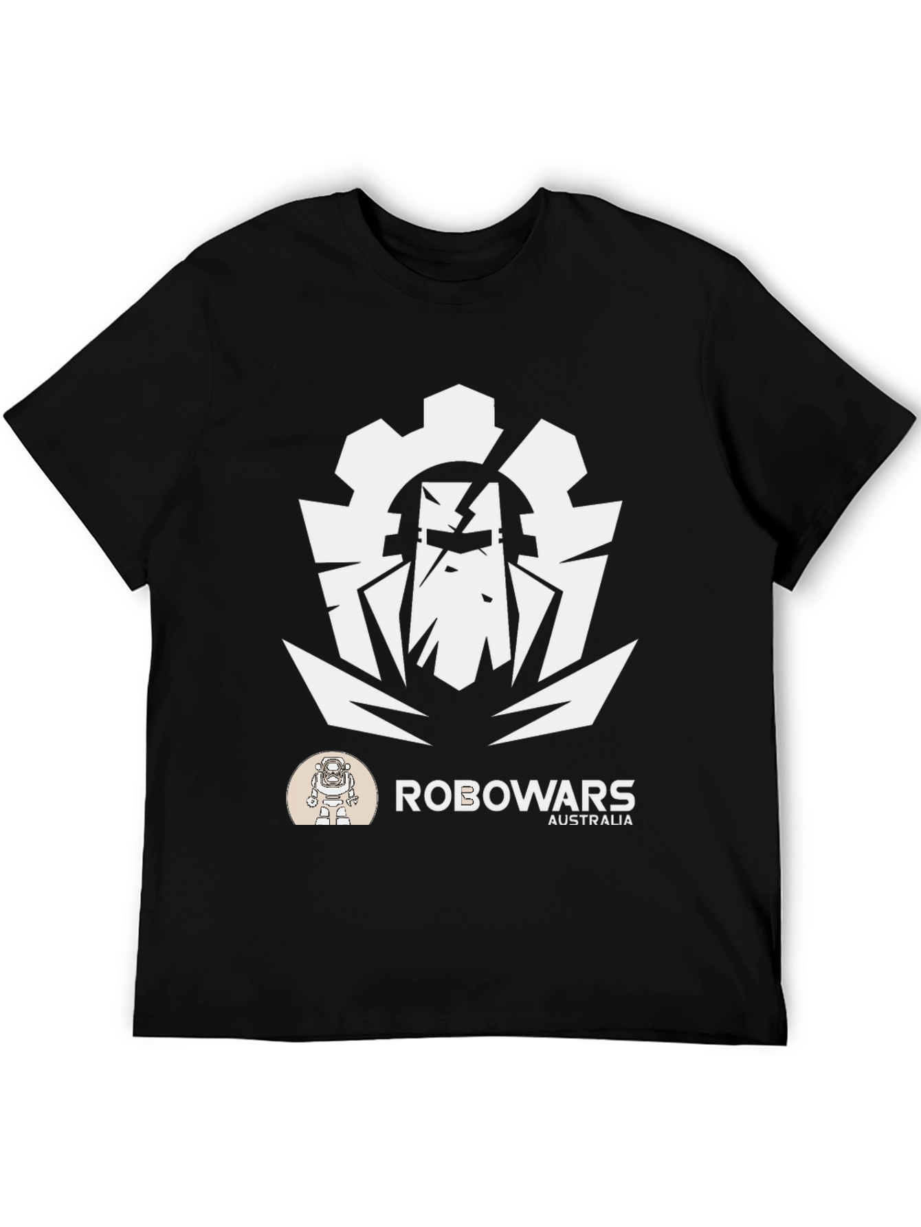 Robowars Australia Black T-Shirt - Robot Combat Design
