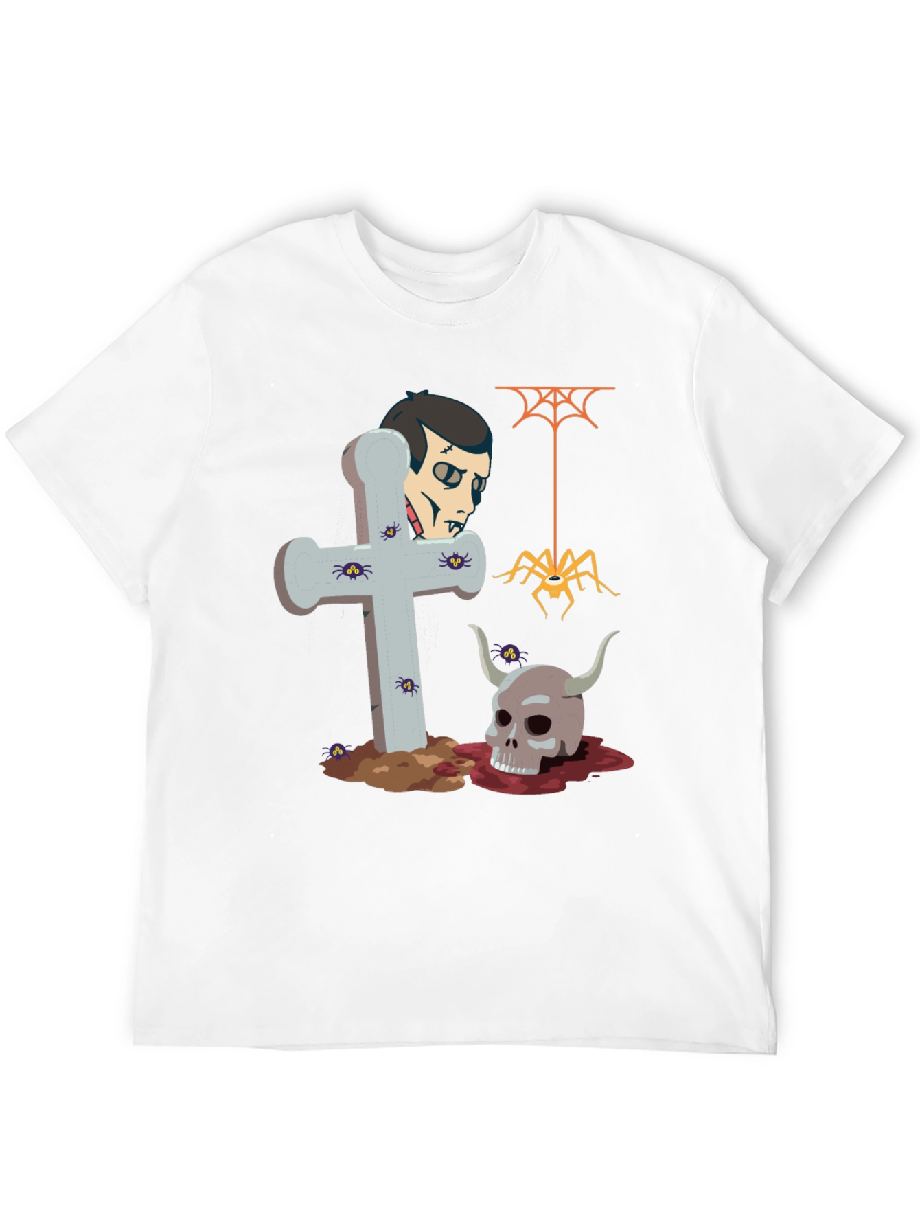 Halloween Graphic Tee: Vampire Skull Spider