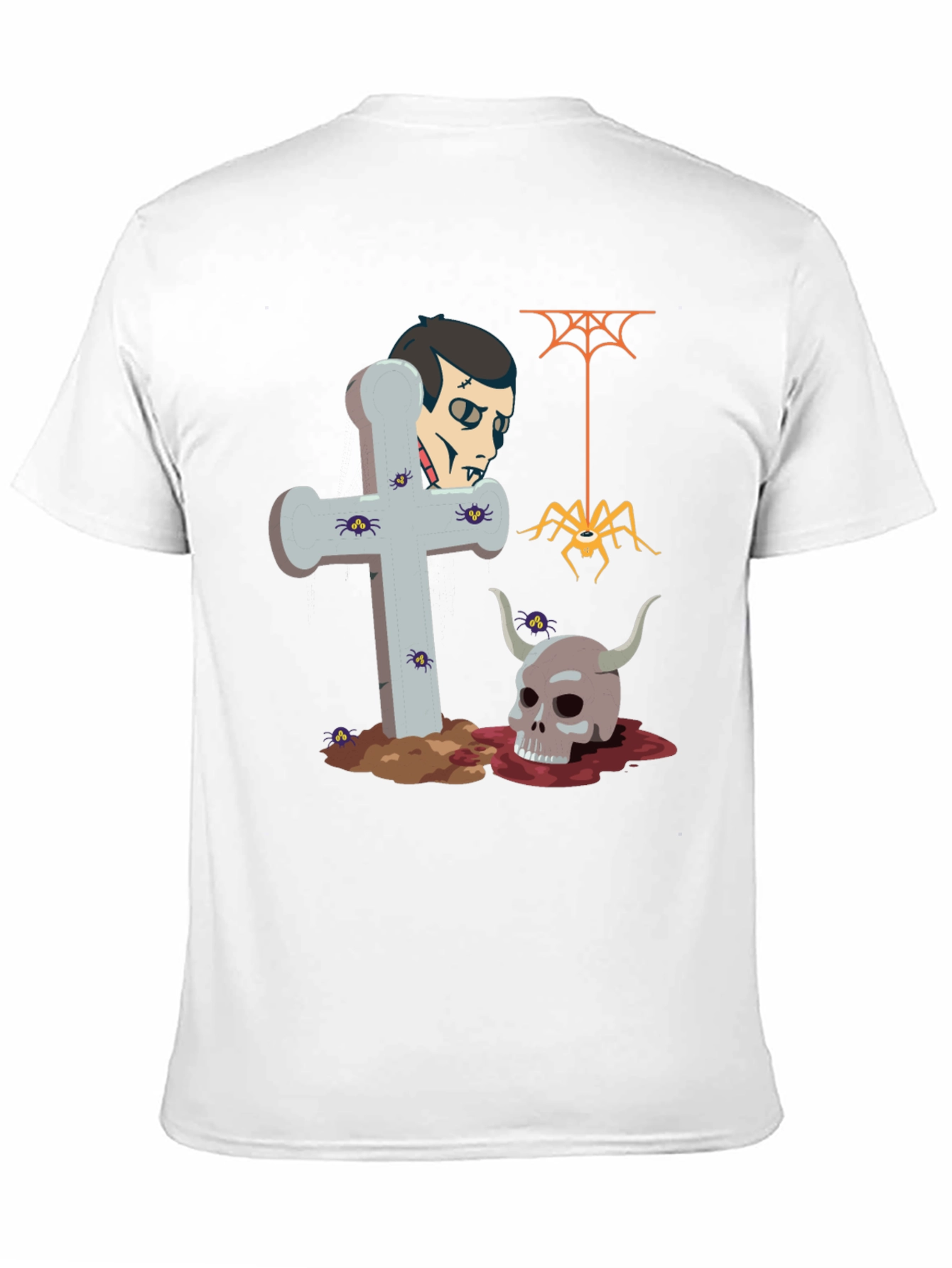 Halloween Graphic Tee: Vampire Skull Spider