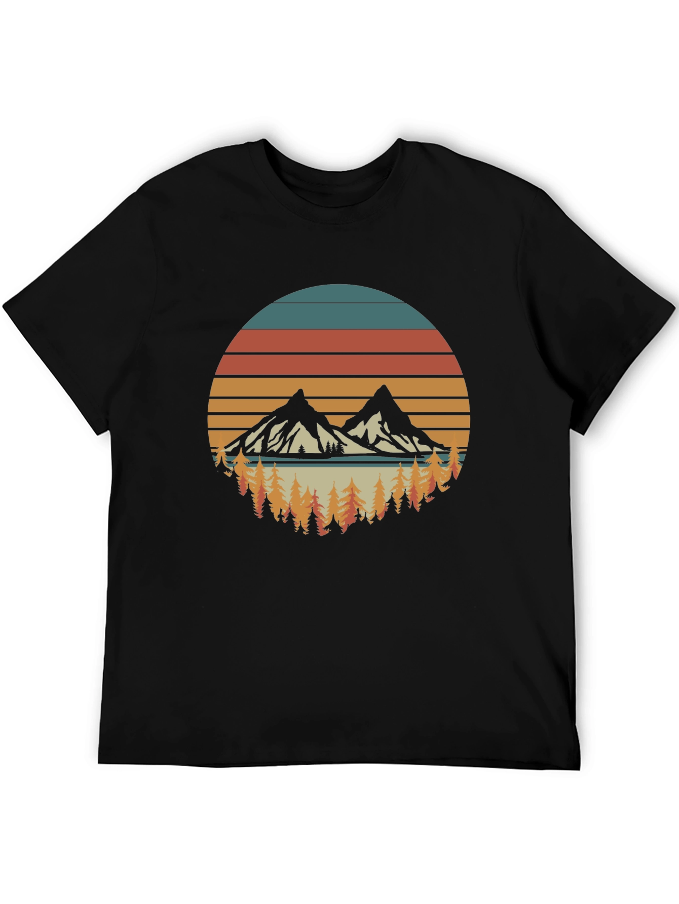 Retro Mountain Sunset Graphic T-Shirt