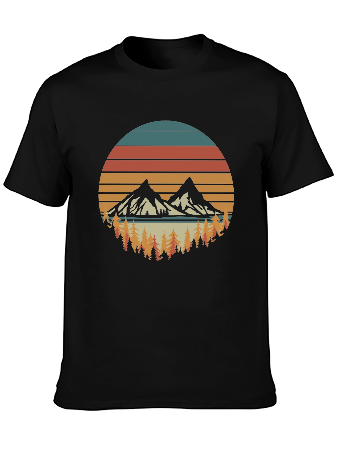 Retro Mountain Sunset Graphic T-Shirt