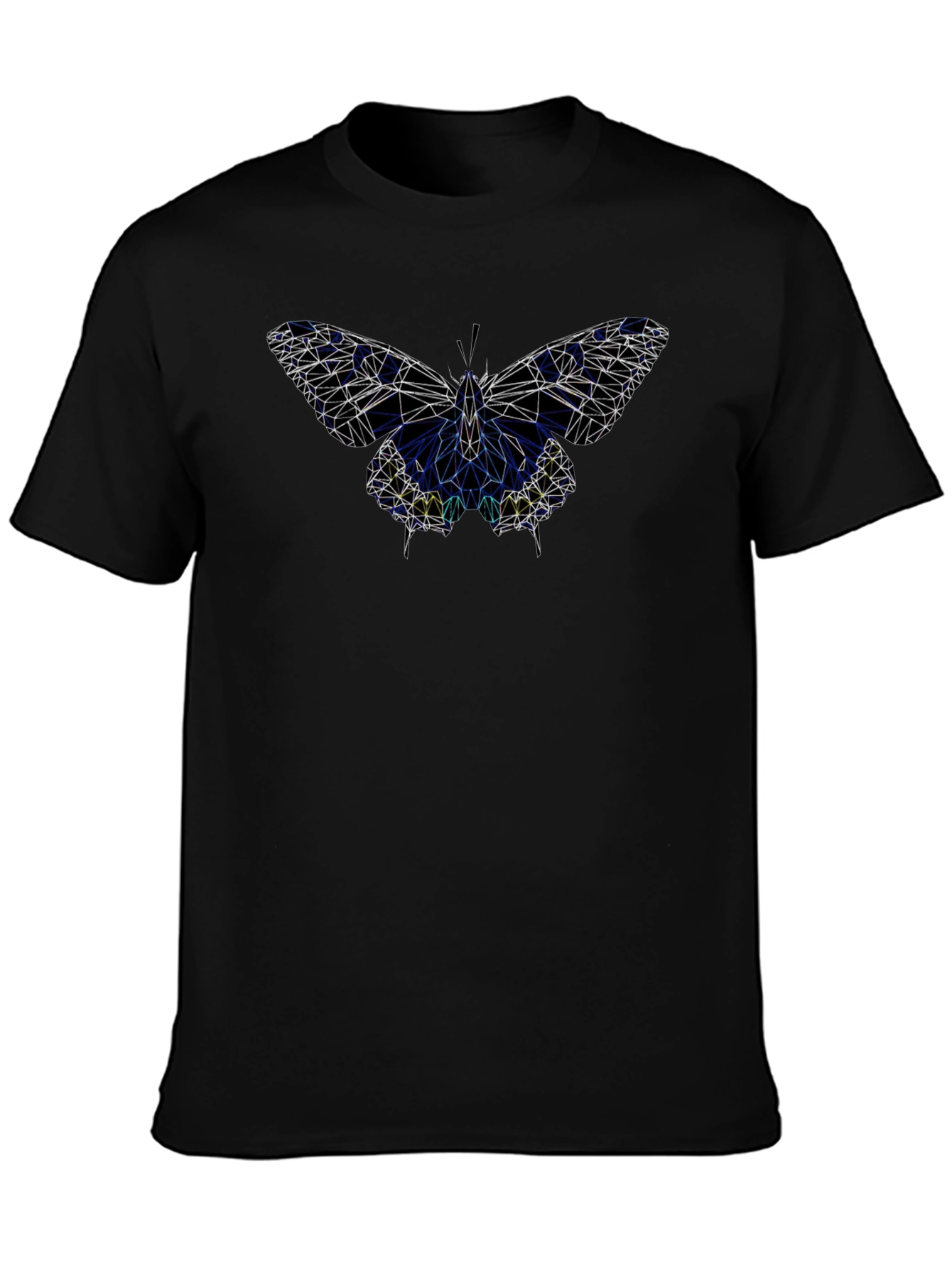 Geometric Butterfly Black T-Shirt