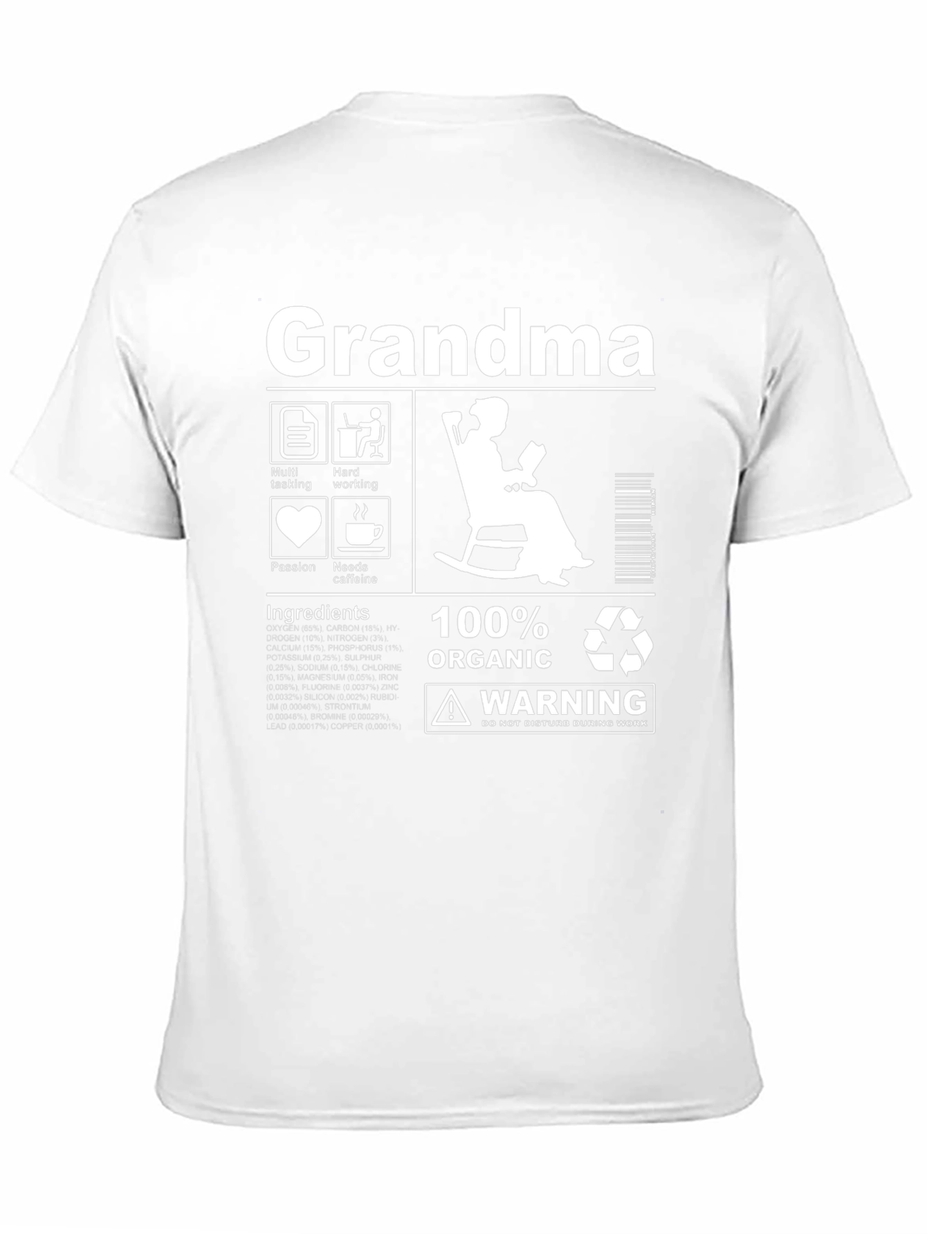 Grandma 100% Organic T-Shirt - Funny Grandma Gift