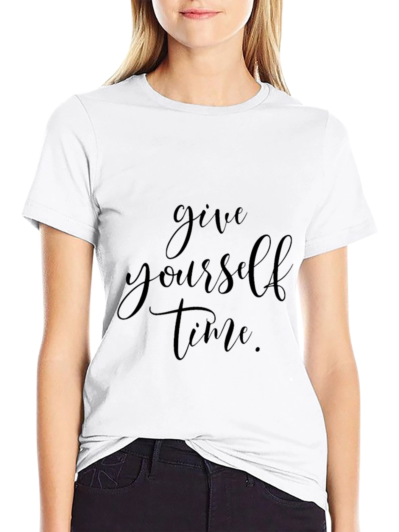 Inspirational Give Yourself Time Black T-Shirt