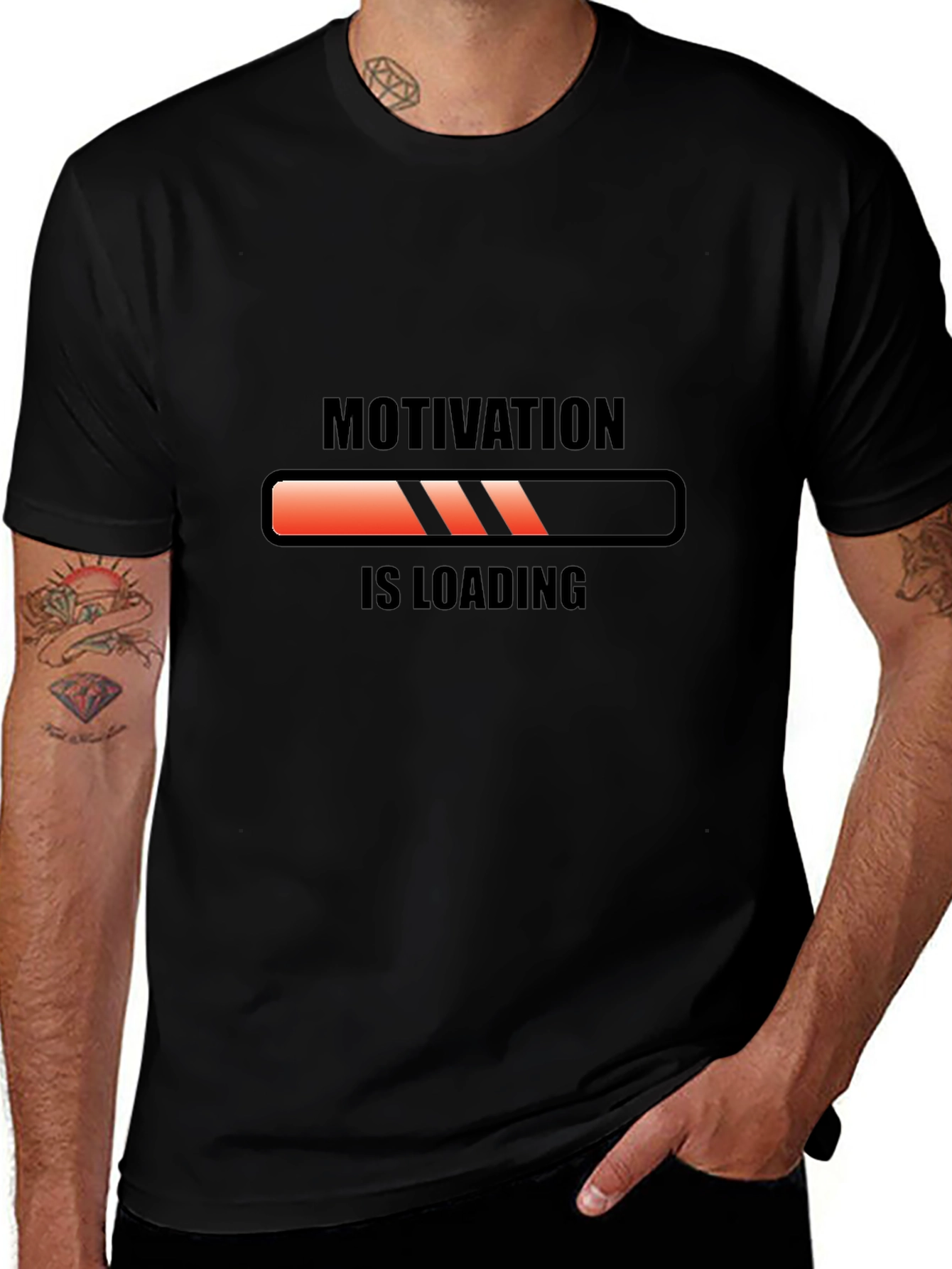 Motivation Loading Graphic Tee - Black