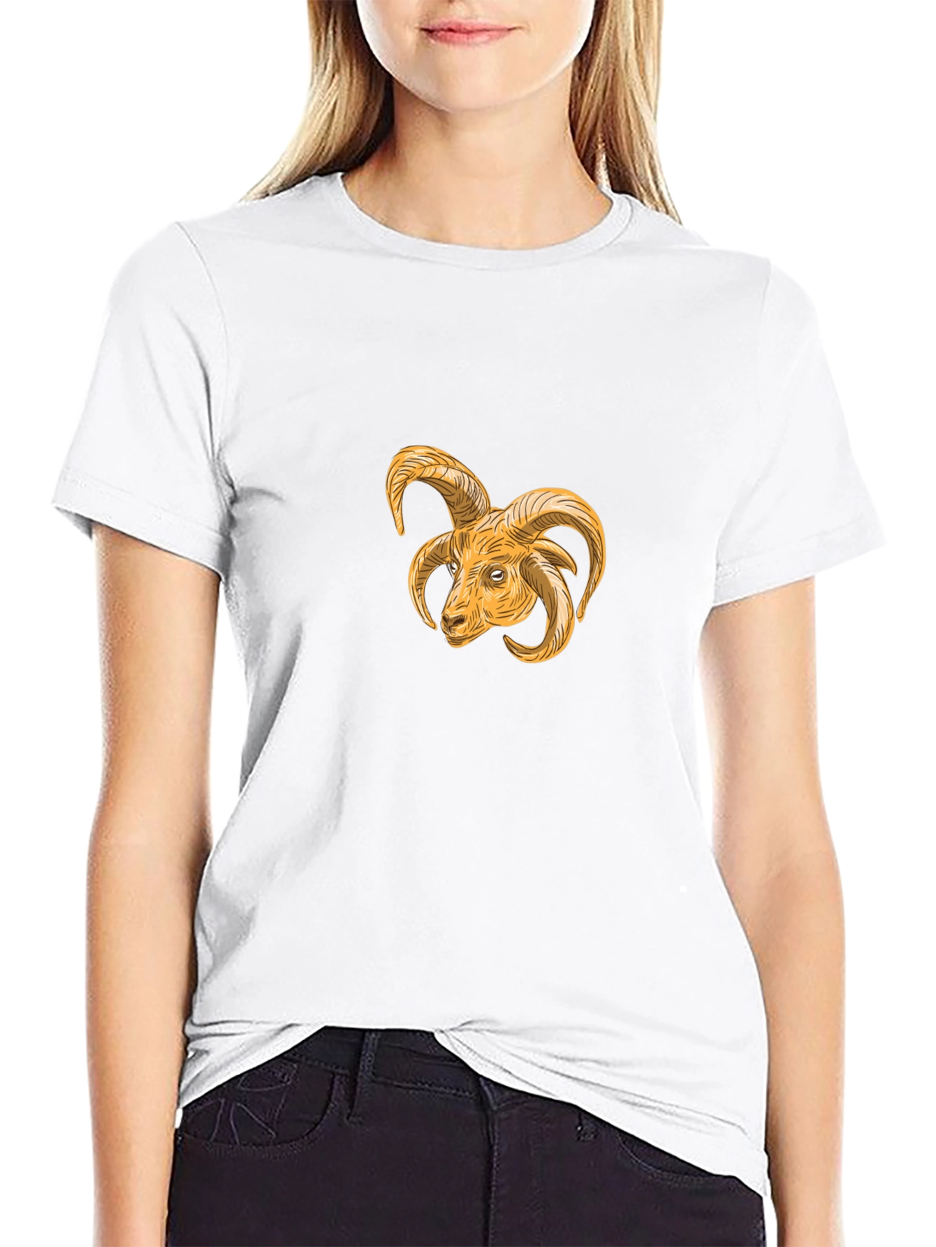 Ram Head Graphic Black T-Shirt