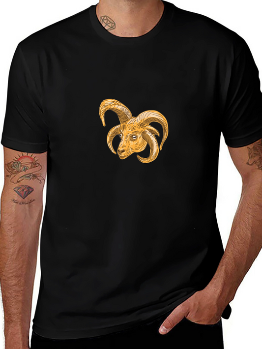 Ram Head Graphic Black T-Shirt