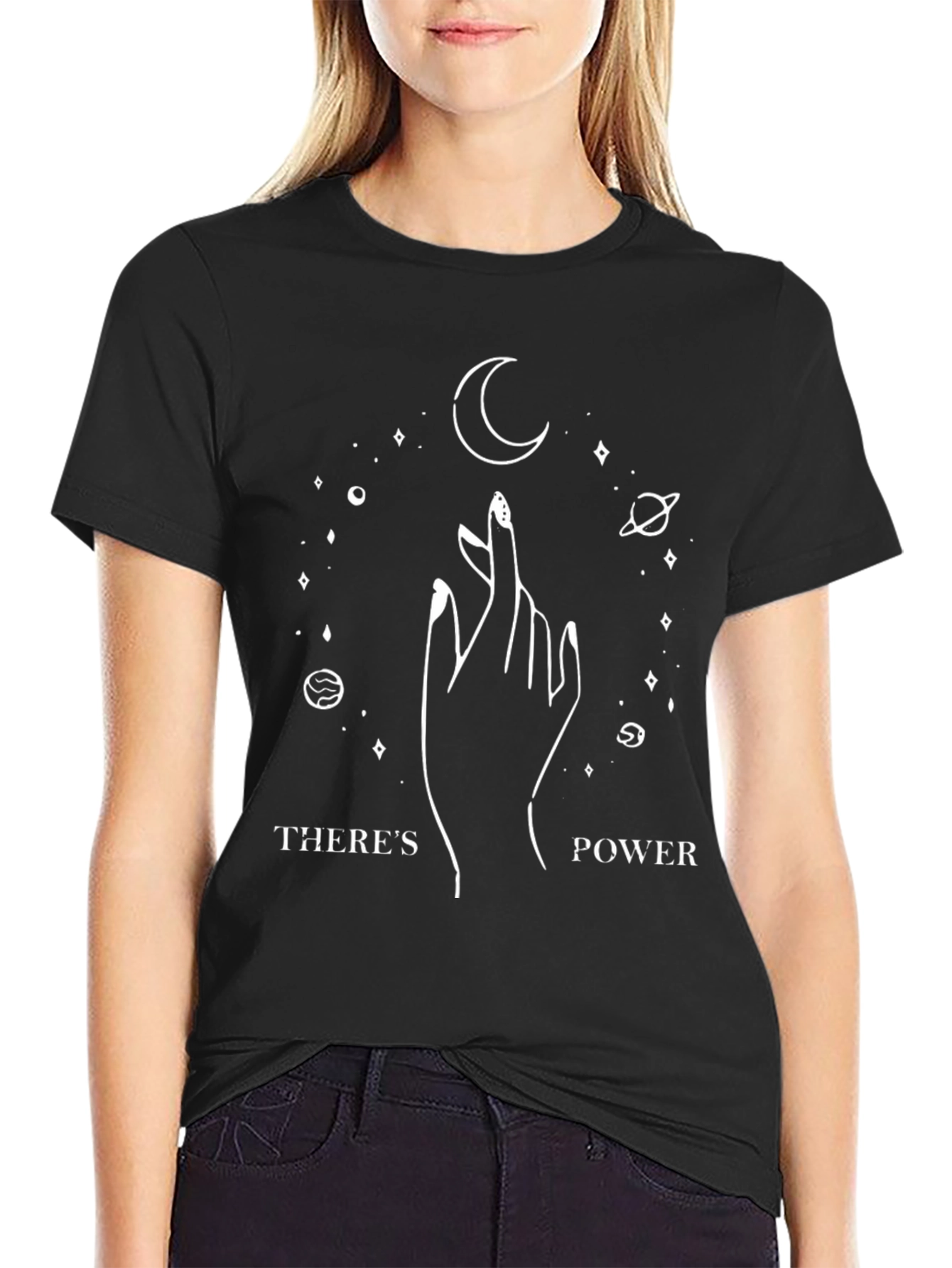 Celestial Power T-Shirt - Black Graphic Tee