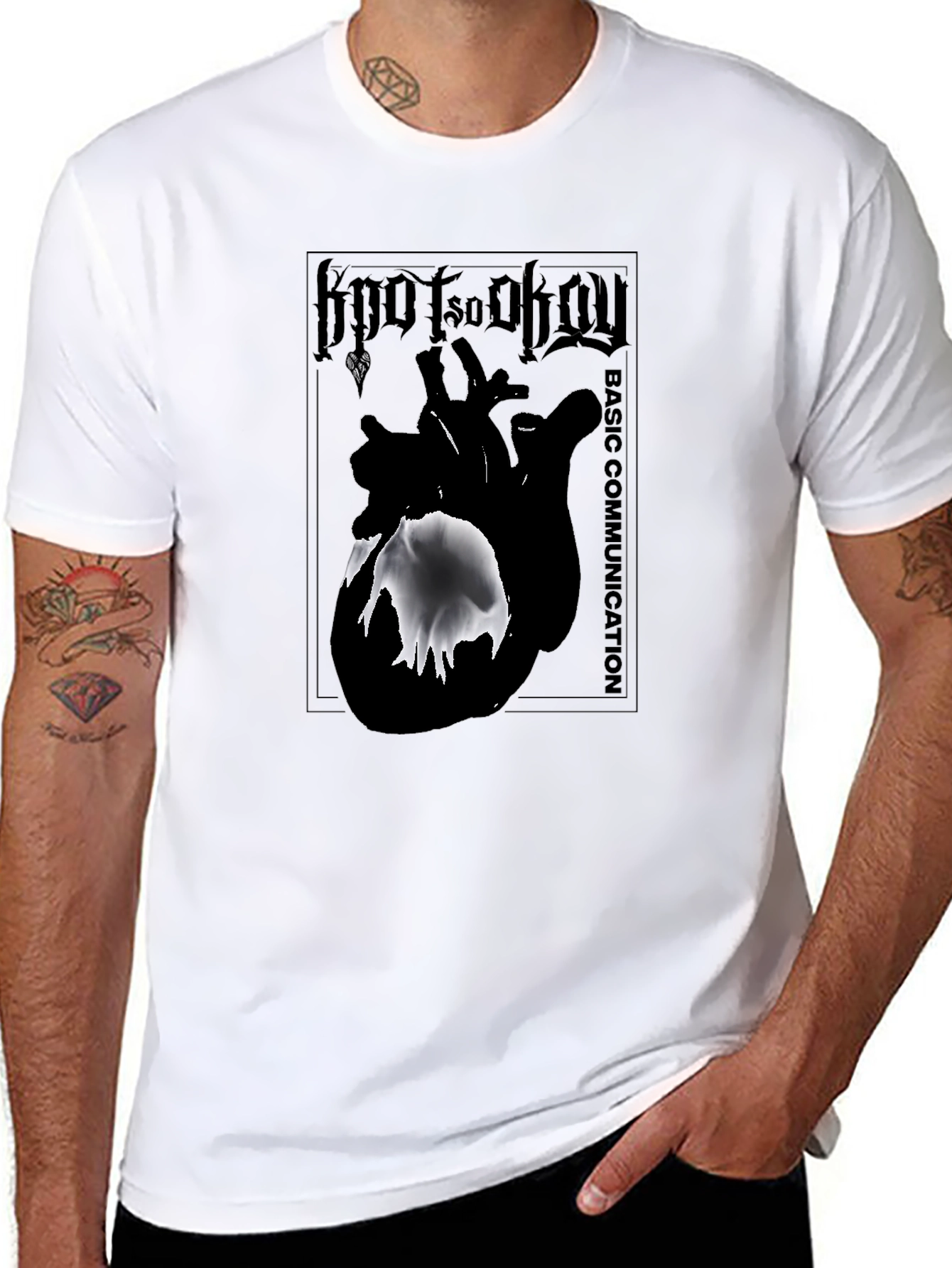 Basic Communication Heart Graphic T-Shirt