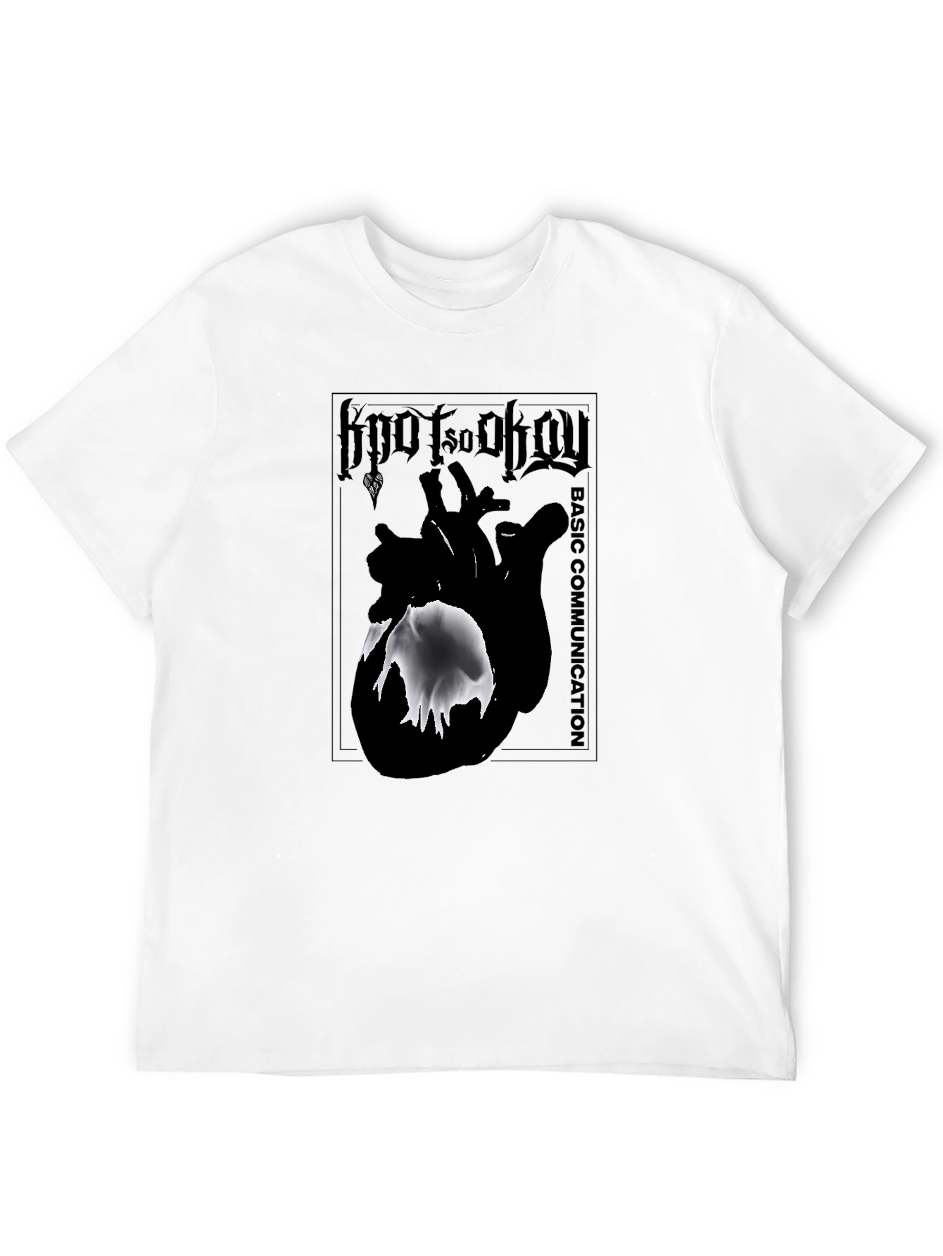 Basic Communication Heart Graphic T-Shirt