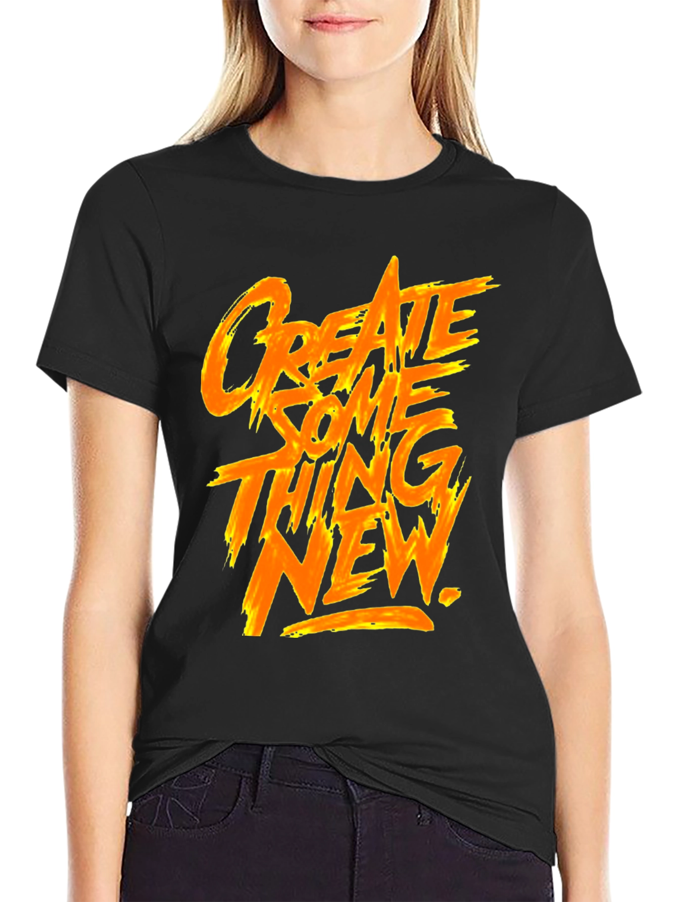 Create Something New Graphic Tee - Black