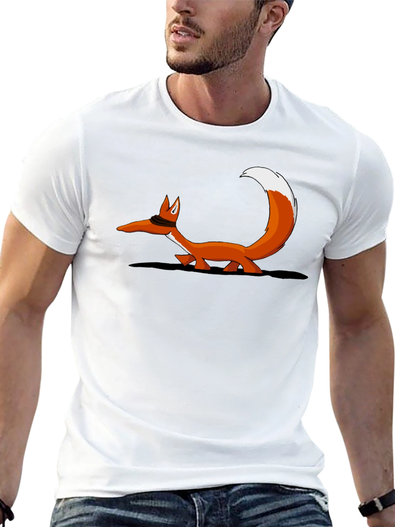 Fox Graphic T-Shirt - Black Crew Neck Tee