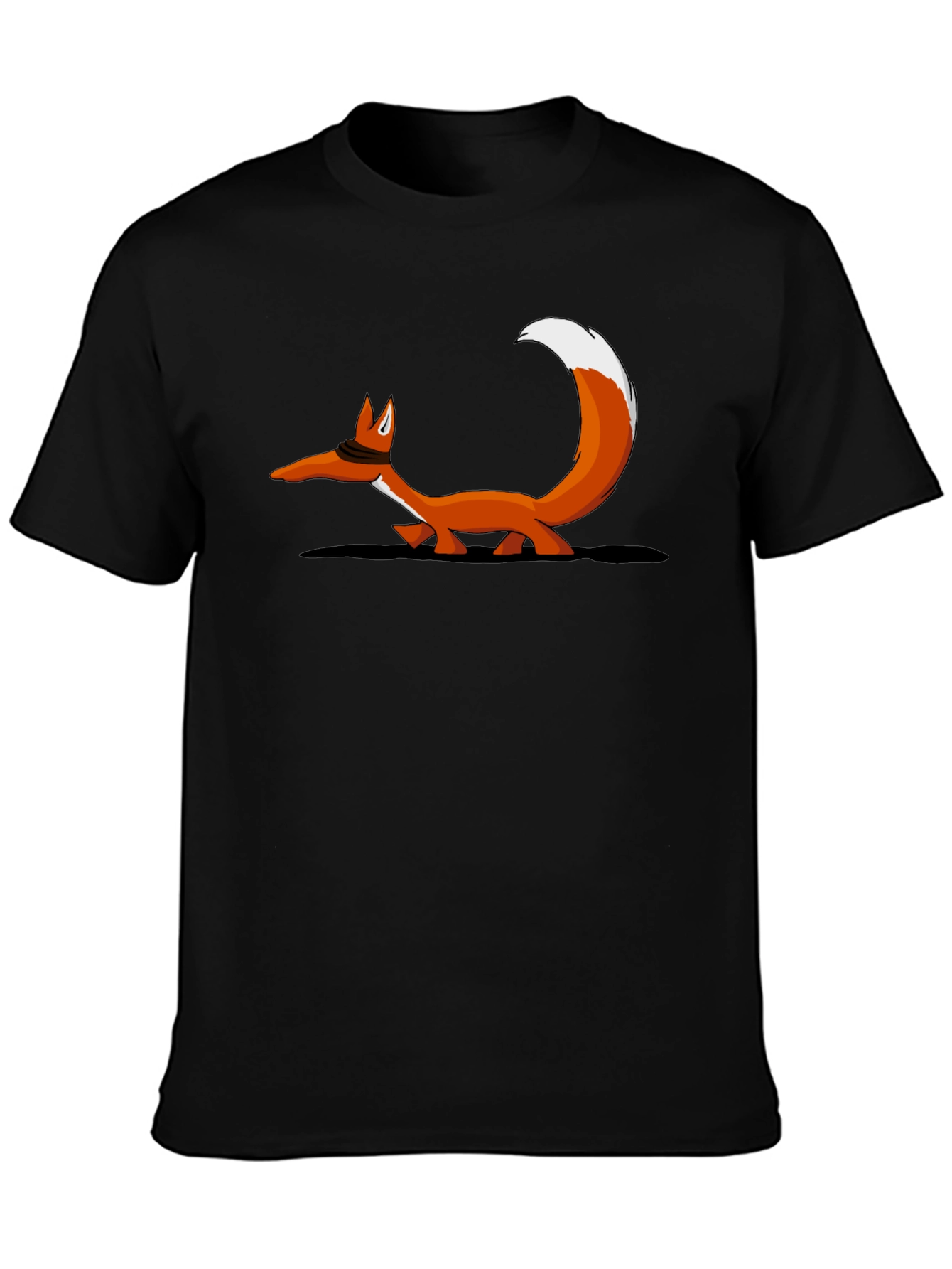 Fox Graphic T-Shirt - Black Crew Neck Tee