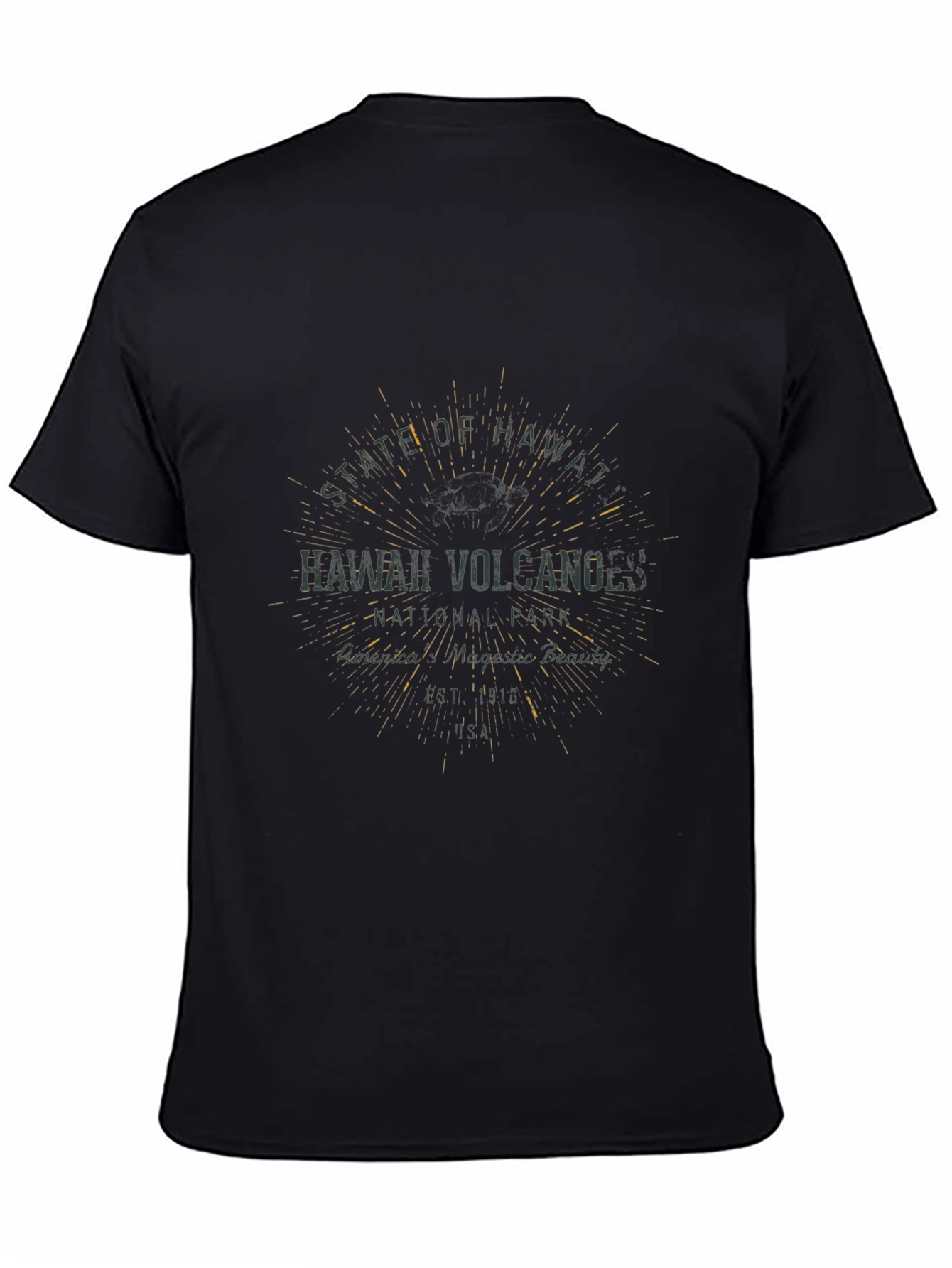 Hawaii Volcanoes Graphic T-Shirt - Black